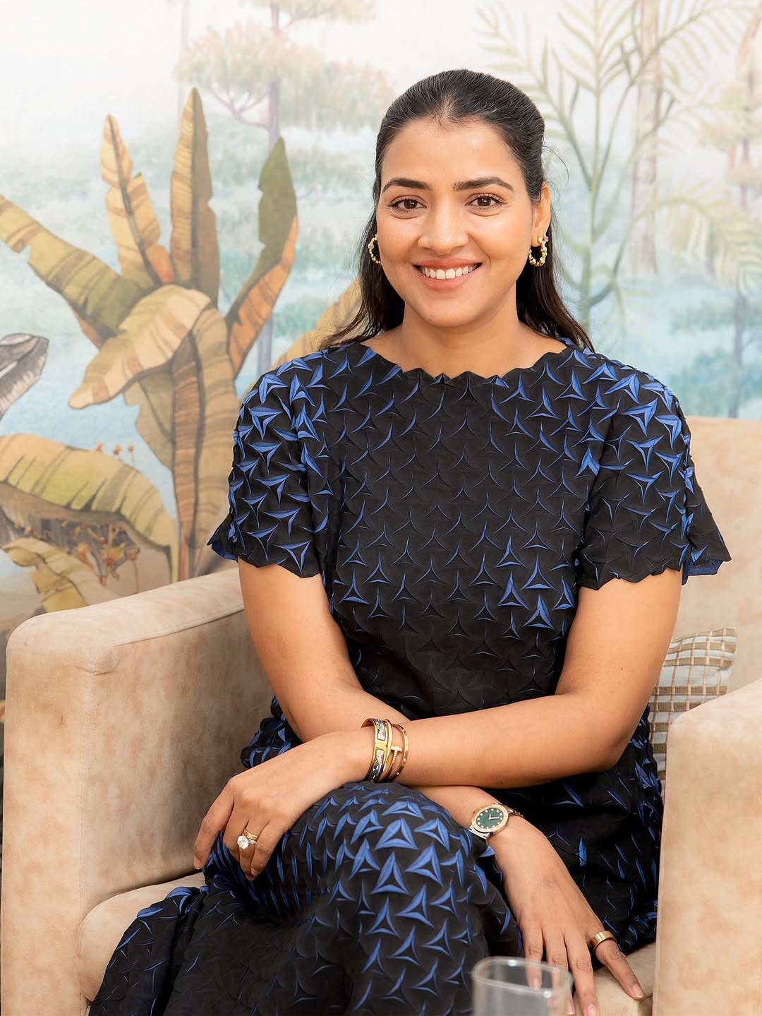 PRIYANKA RAINA IN BLUE BLACK ALTO SKIRT SET