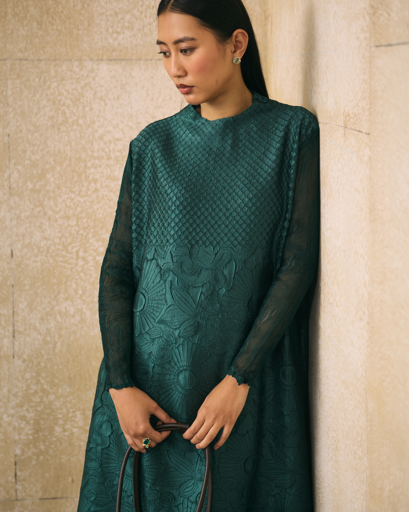 BOTTLE GREEN VIRTUE DRESS