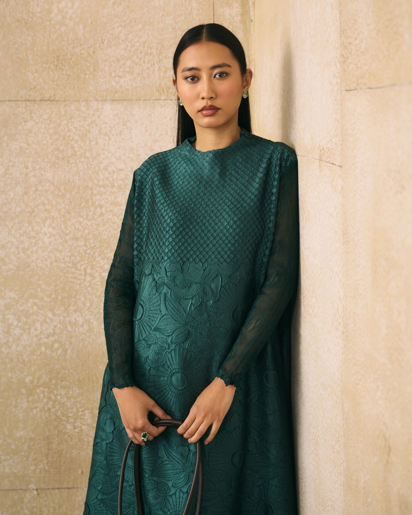 BOTTLE GREEN VIRTUE DRESS