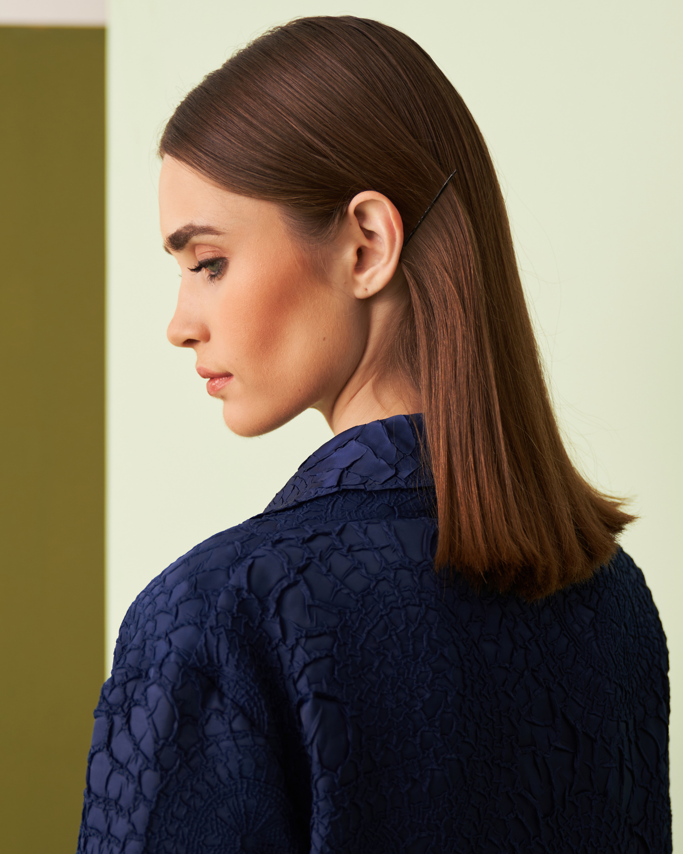 BLUE NANCY TEXTURED TRENCHCOAT