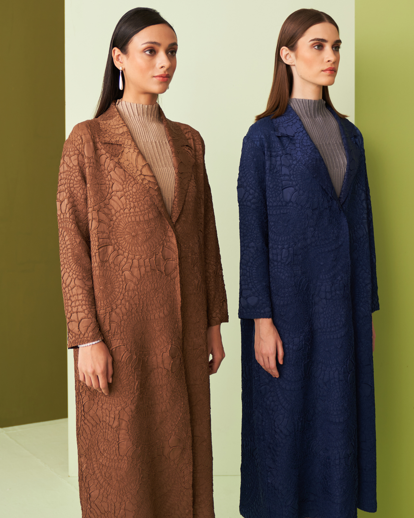 BROWN NANCY TEXTURED TRENCHCOAT