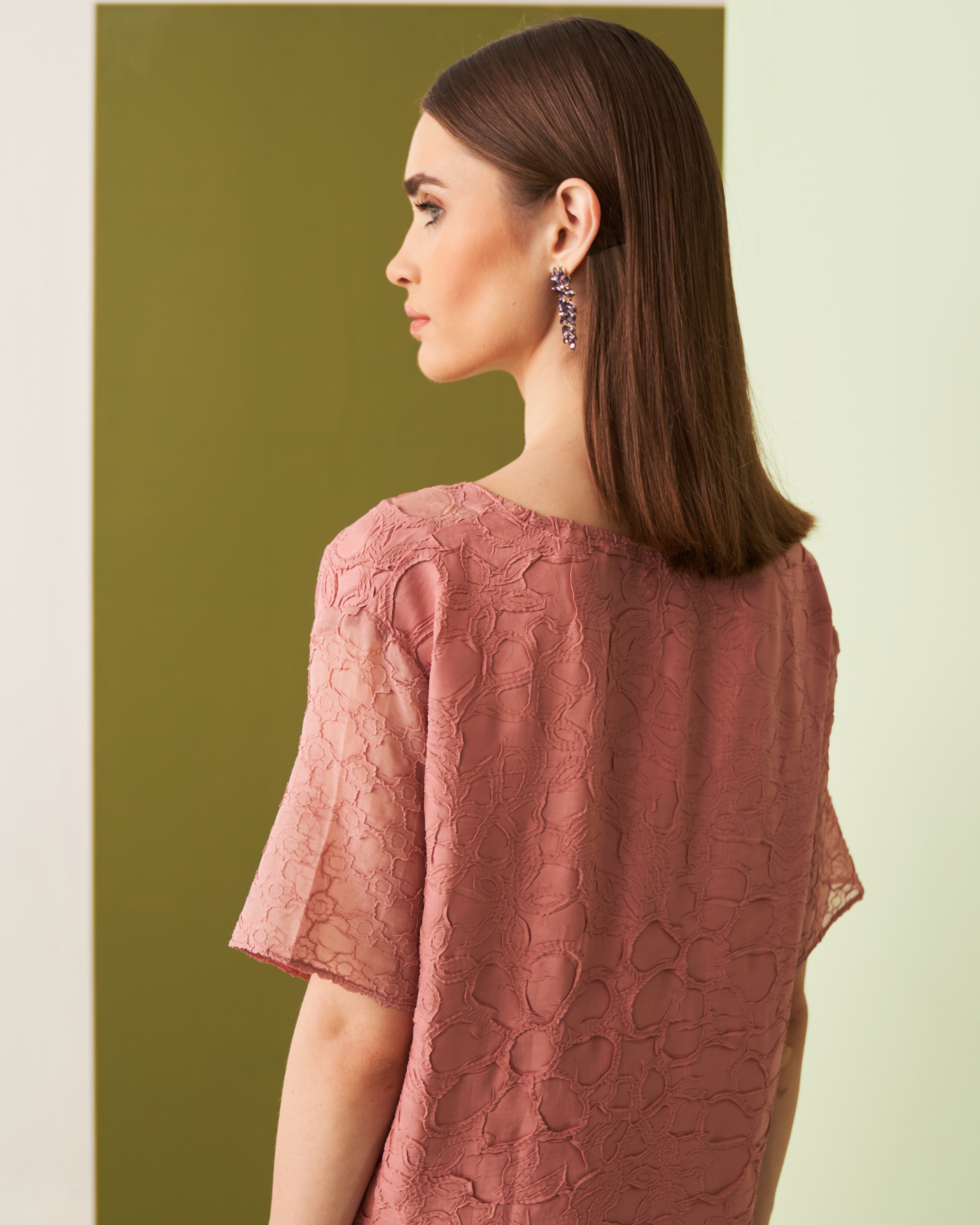 NUDE TEXTURED LACE DRESS