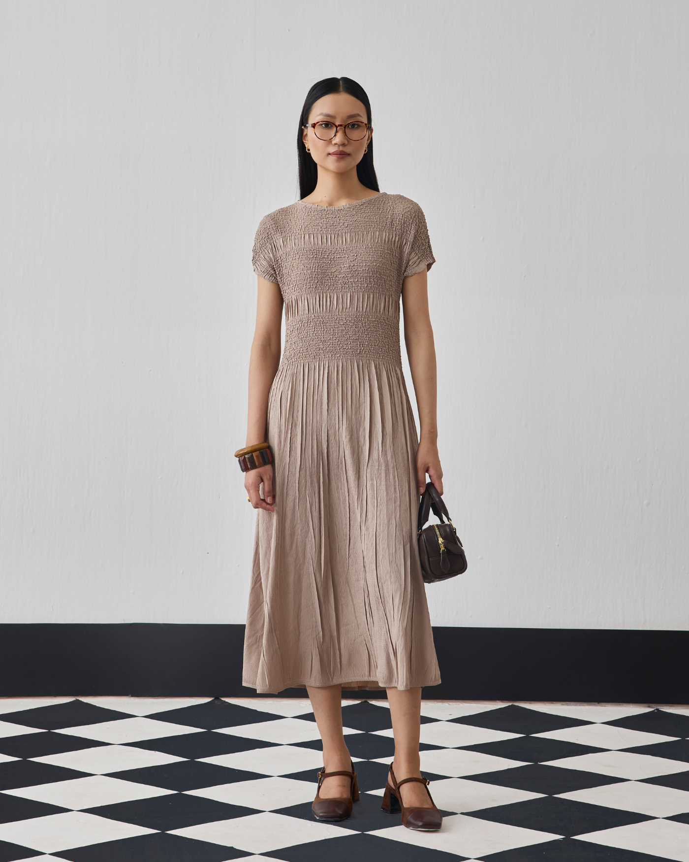 BROWN GISEL DRESS