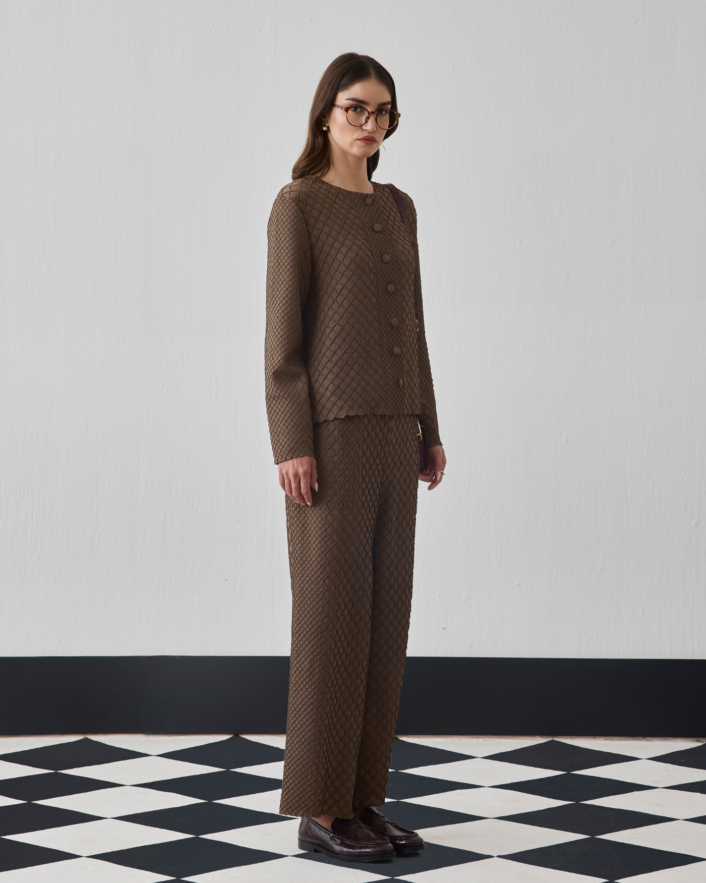 BROWN VIVIA COORD SET