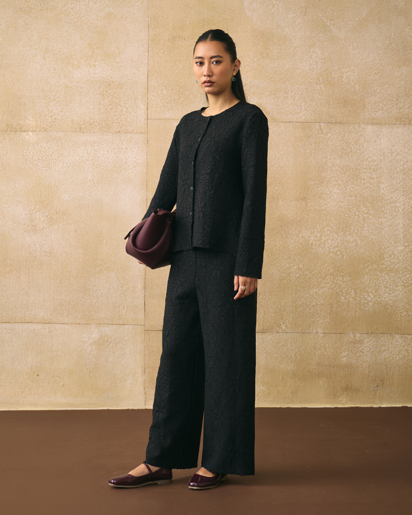 BLACK GANNI COORD SET