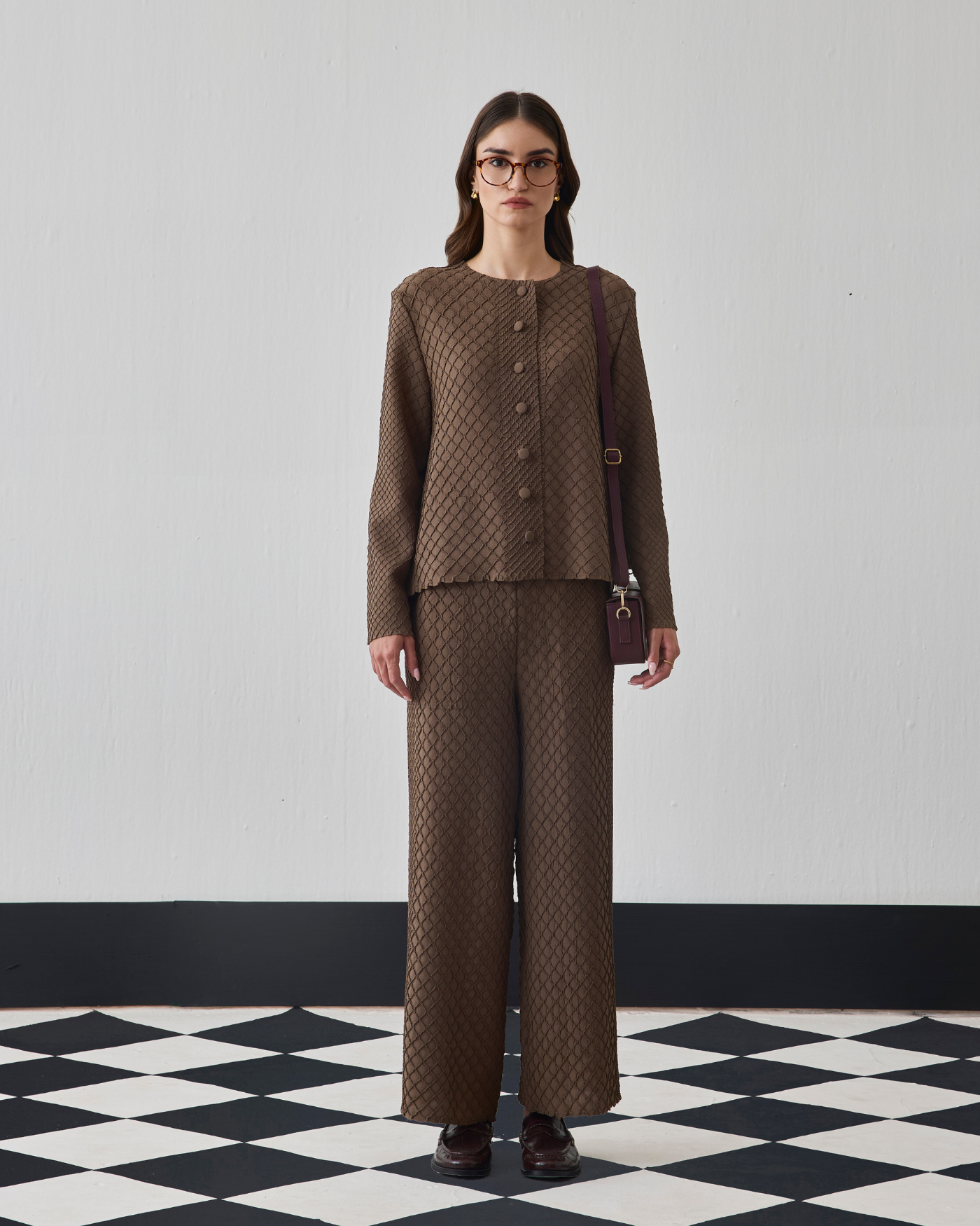 BROWN VIVIA COORD SET