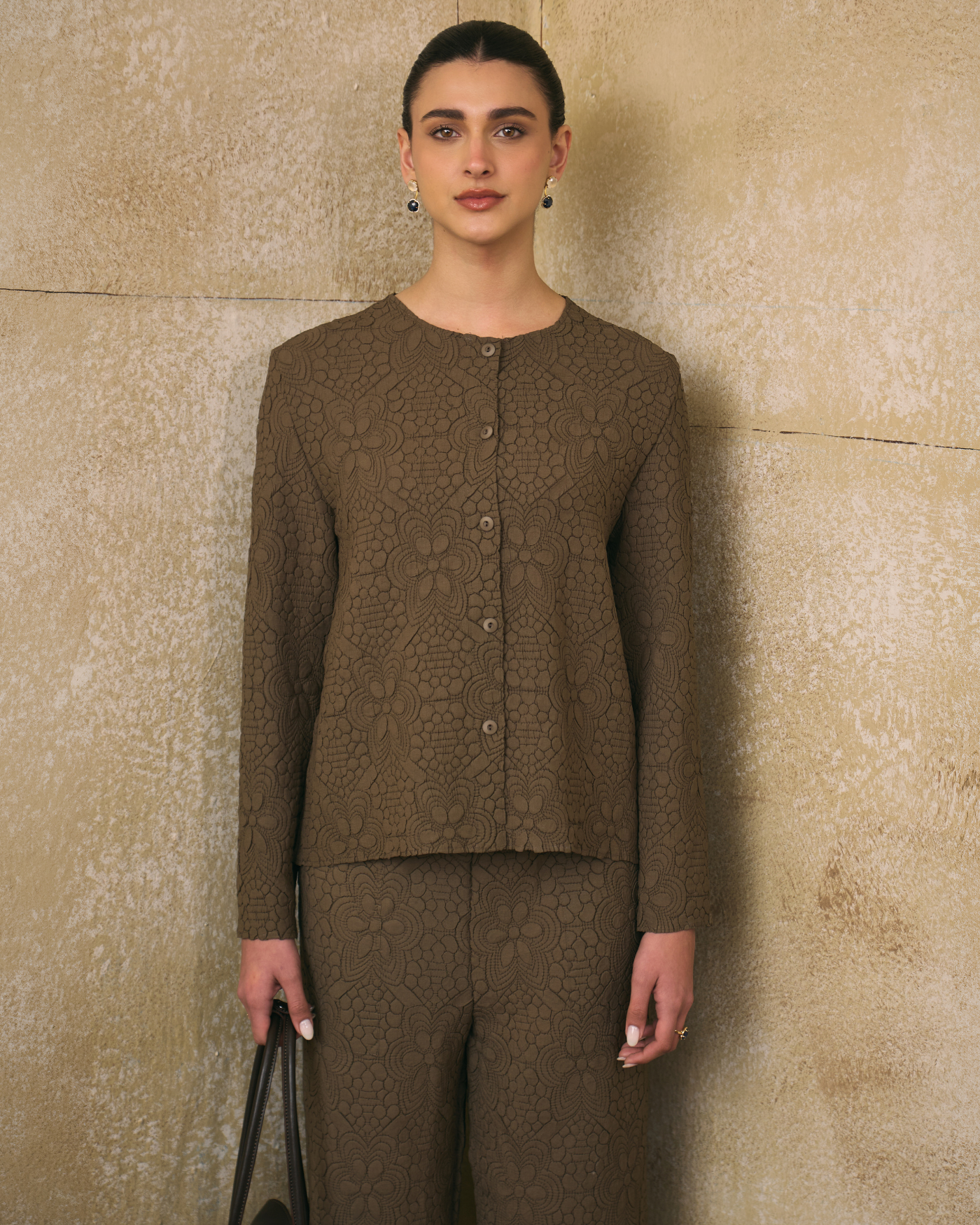 BROWN GANNI COORD SET