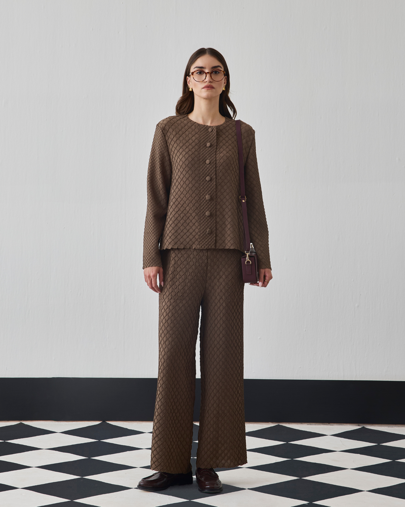 BROWN VIVIA COORD SET