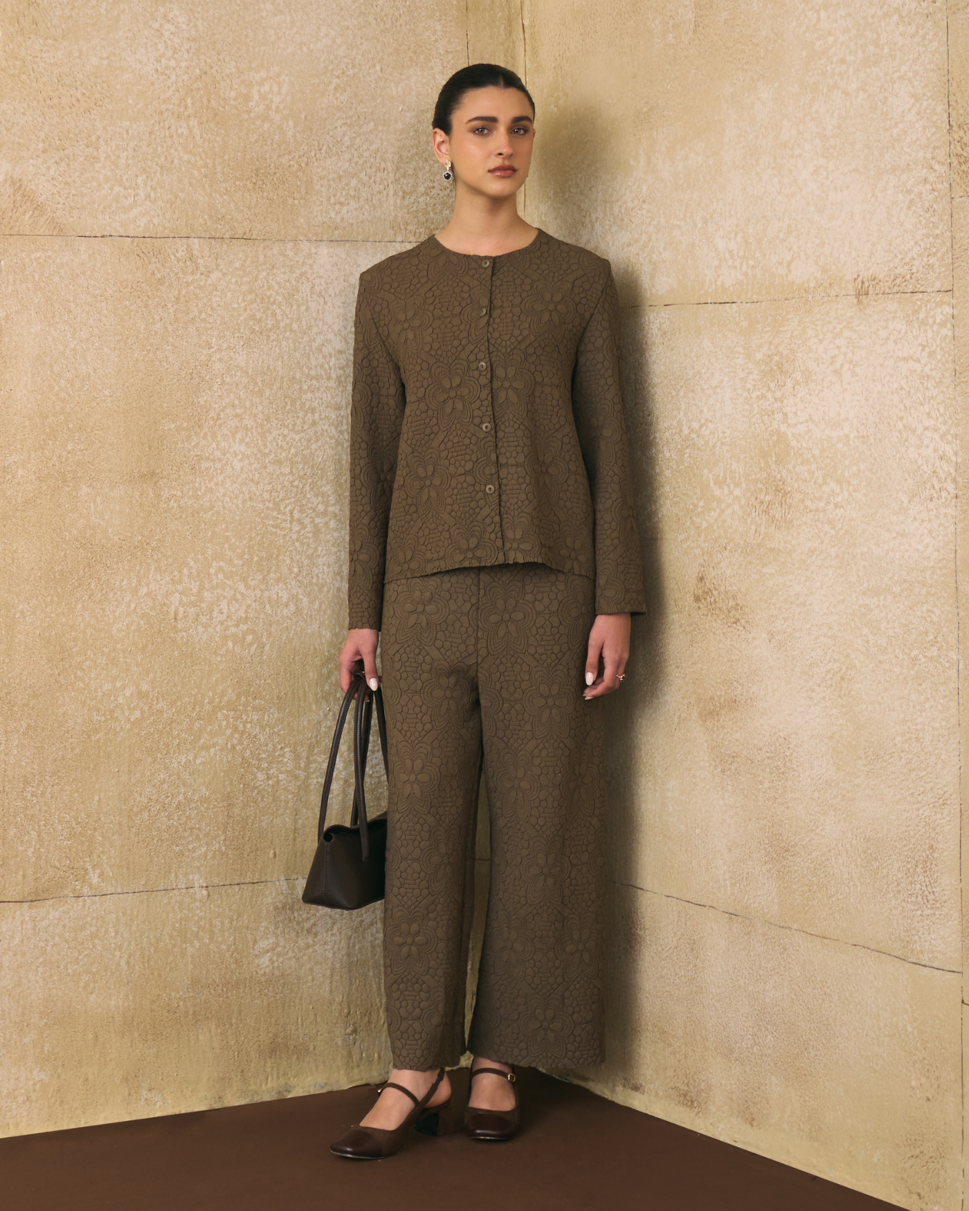 BROWN GANNI COORD SET