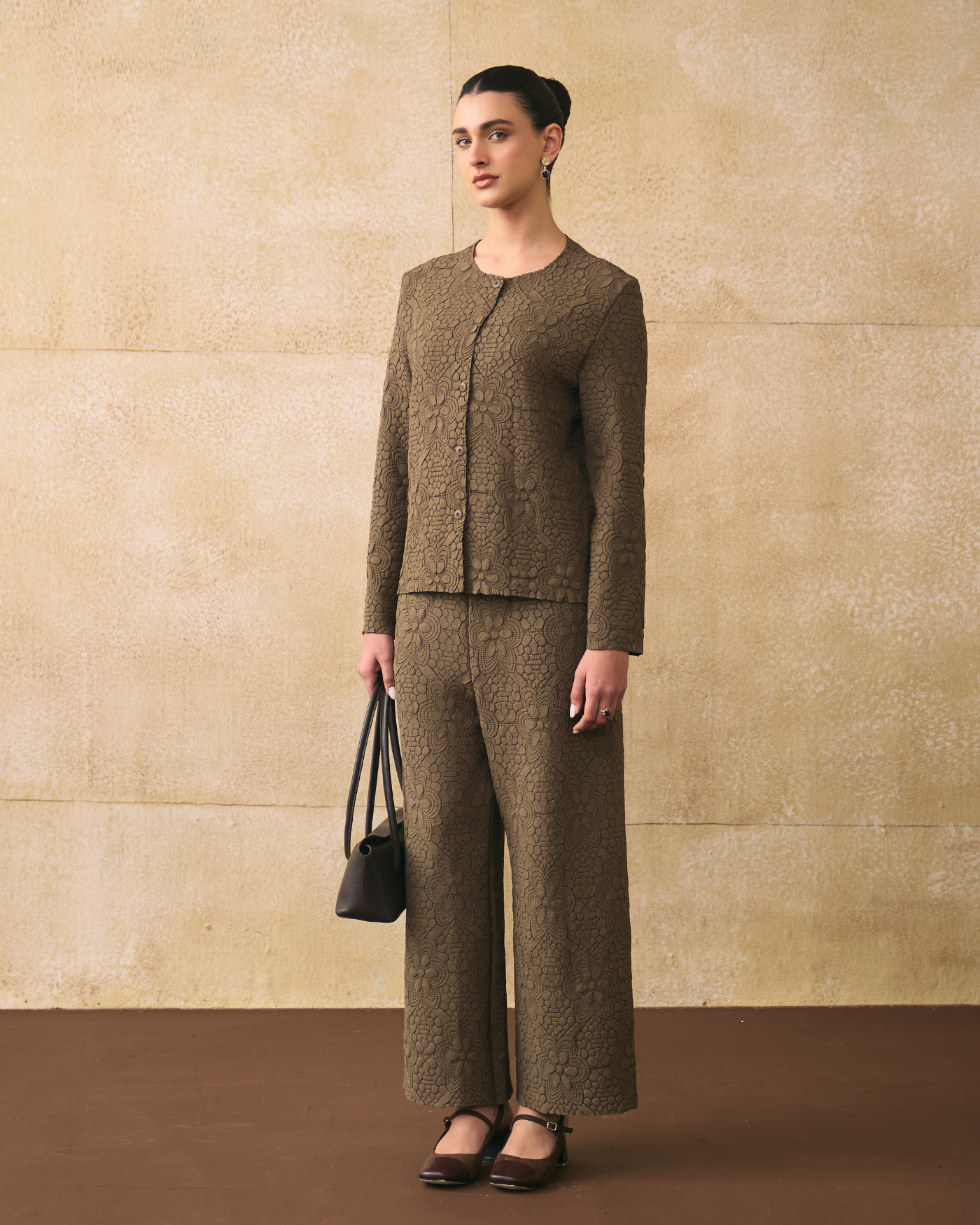 BROWN GANNI COORD SET