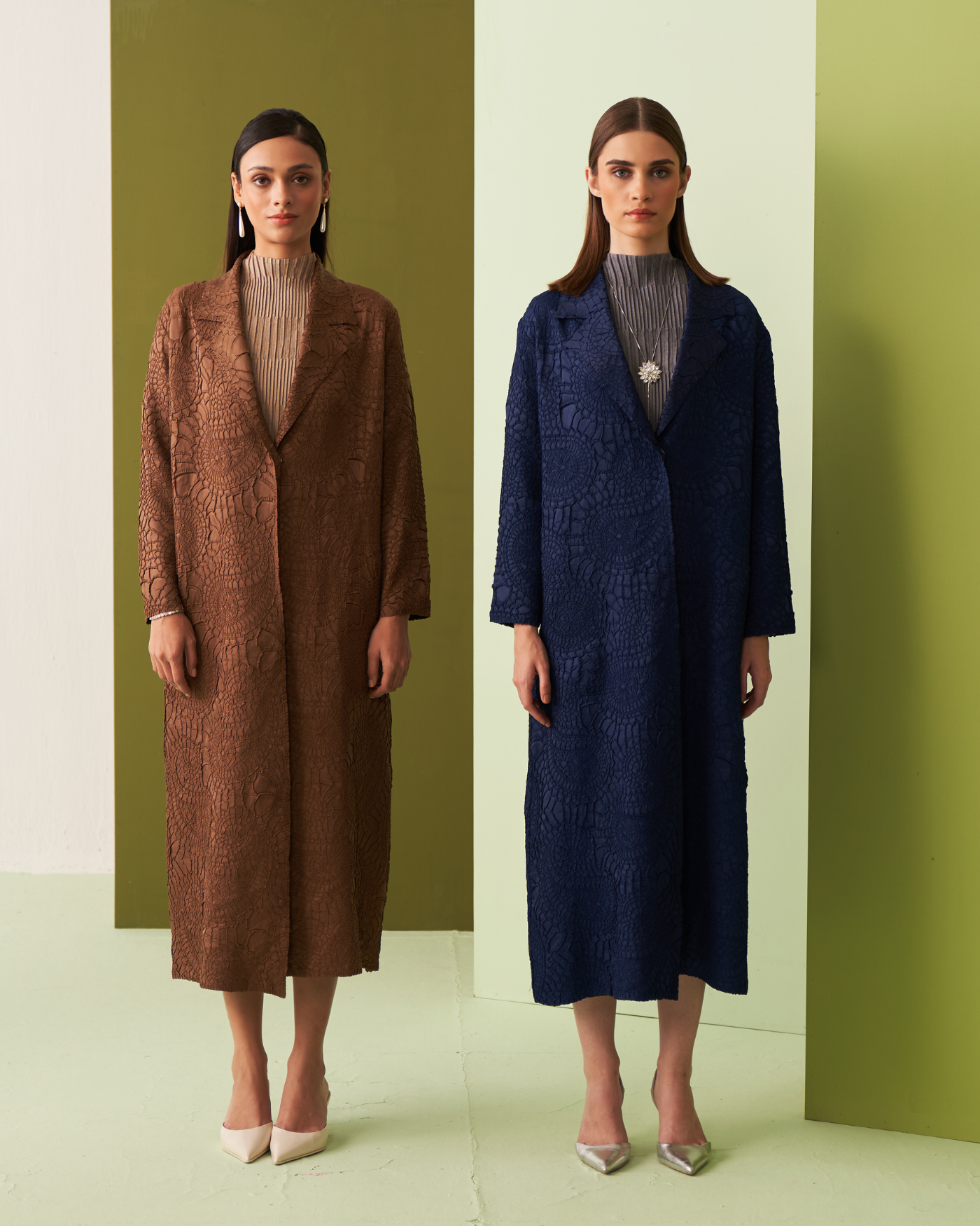 BROWN NANCY TEXTURED TRENCHCOAT