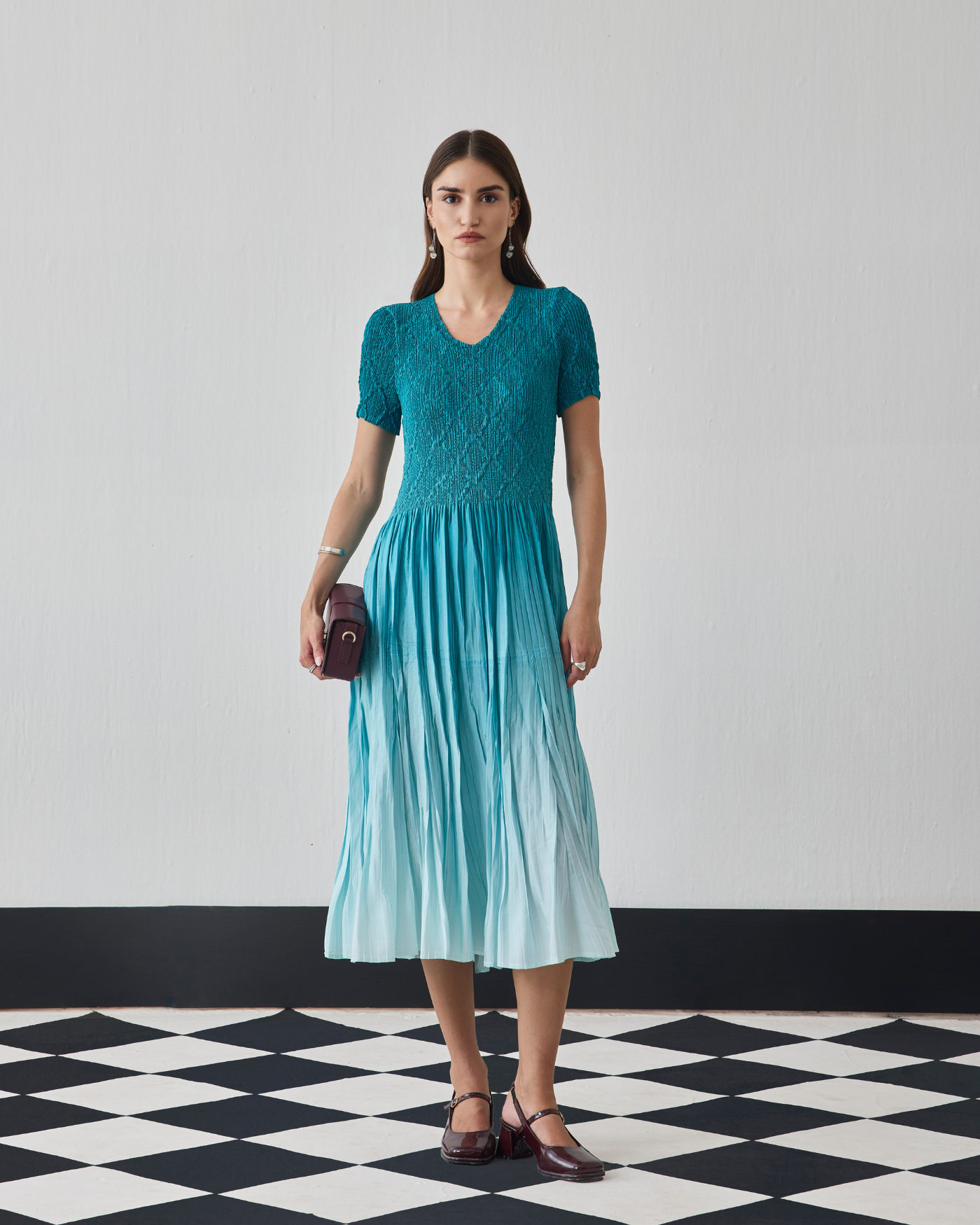 TEAL BLUE ALENA DRESS