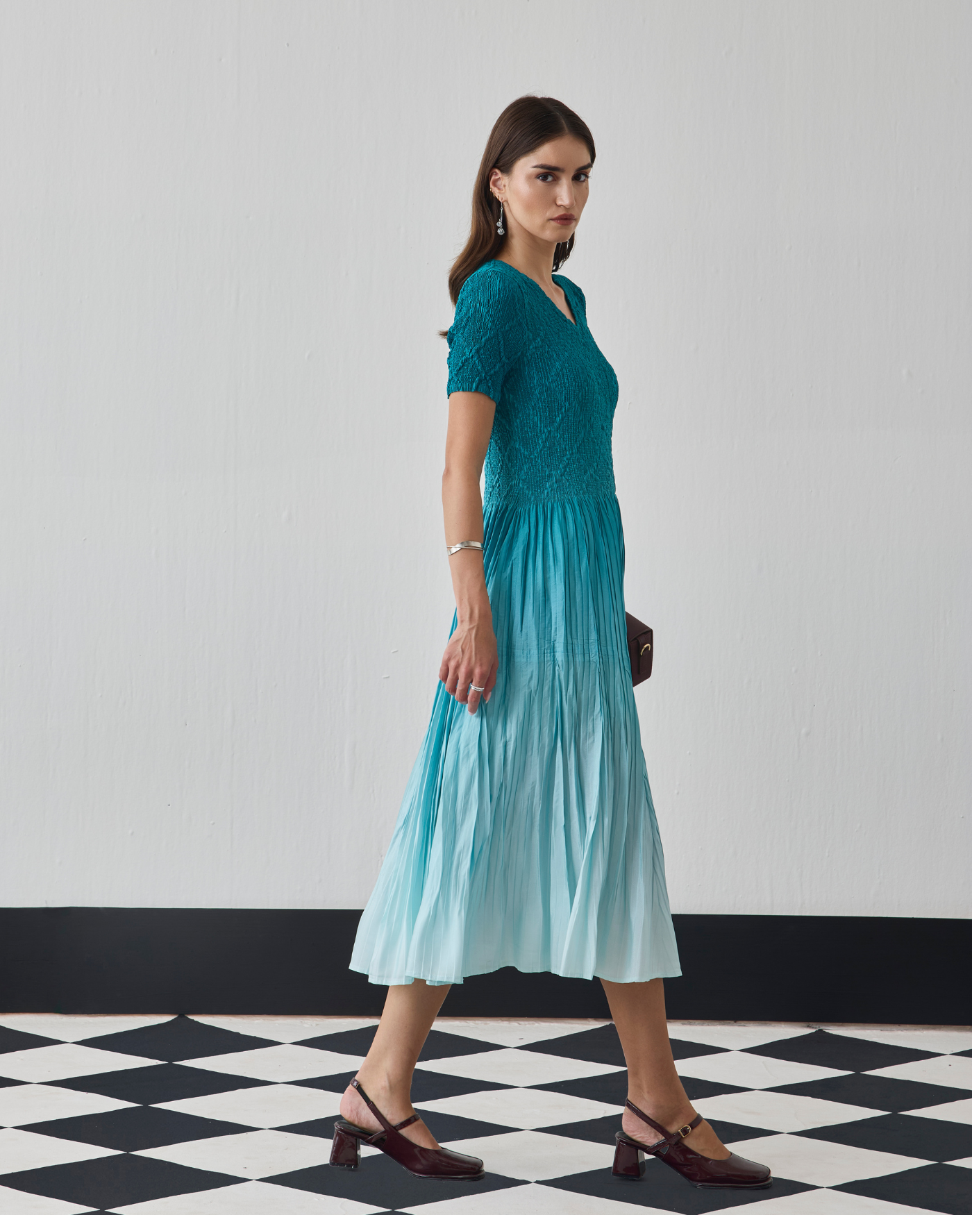 TEAL BLUE ALENA DRESS