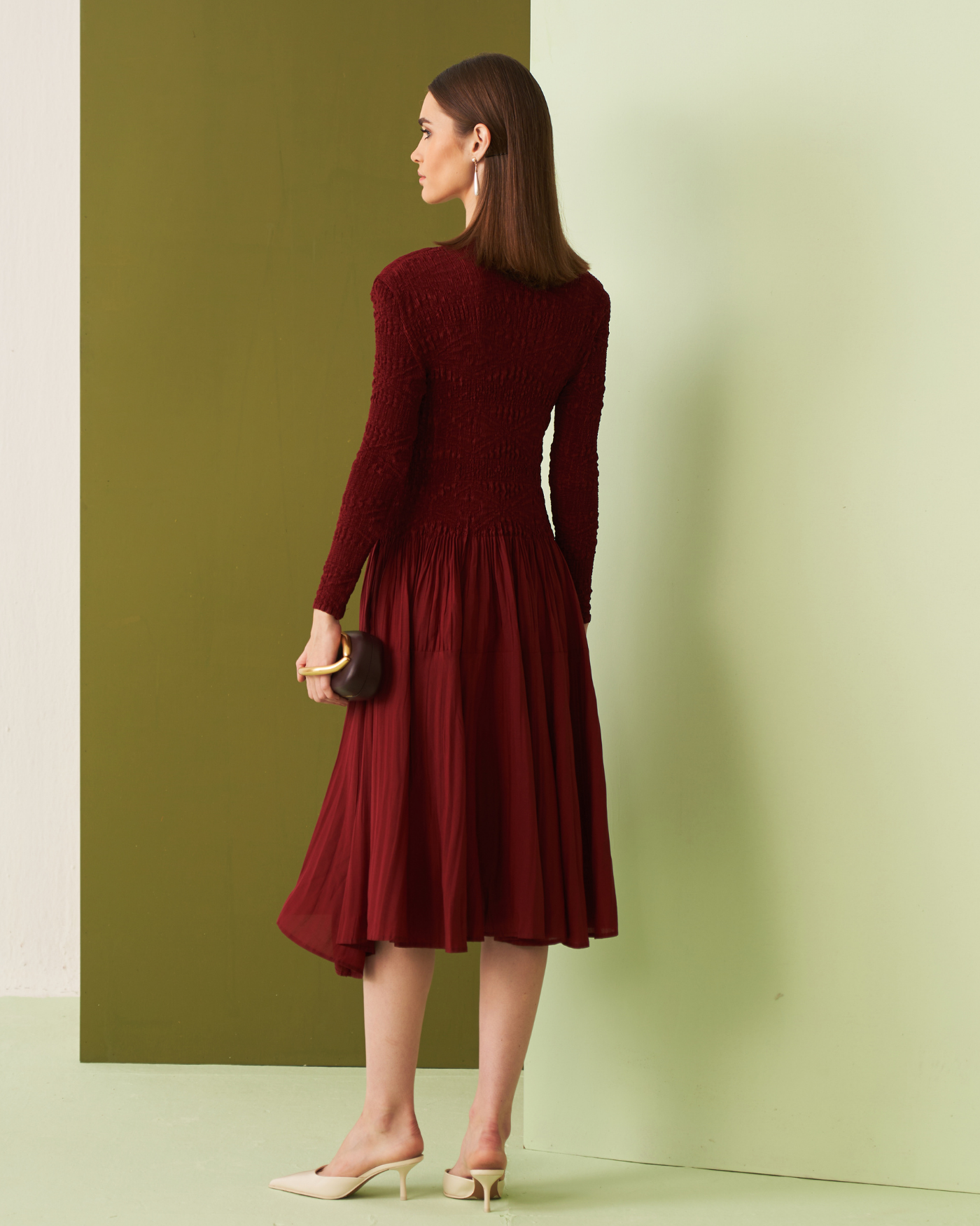 SAINA NEHWAL IN MAROON MINSK DRESS