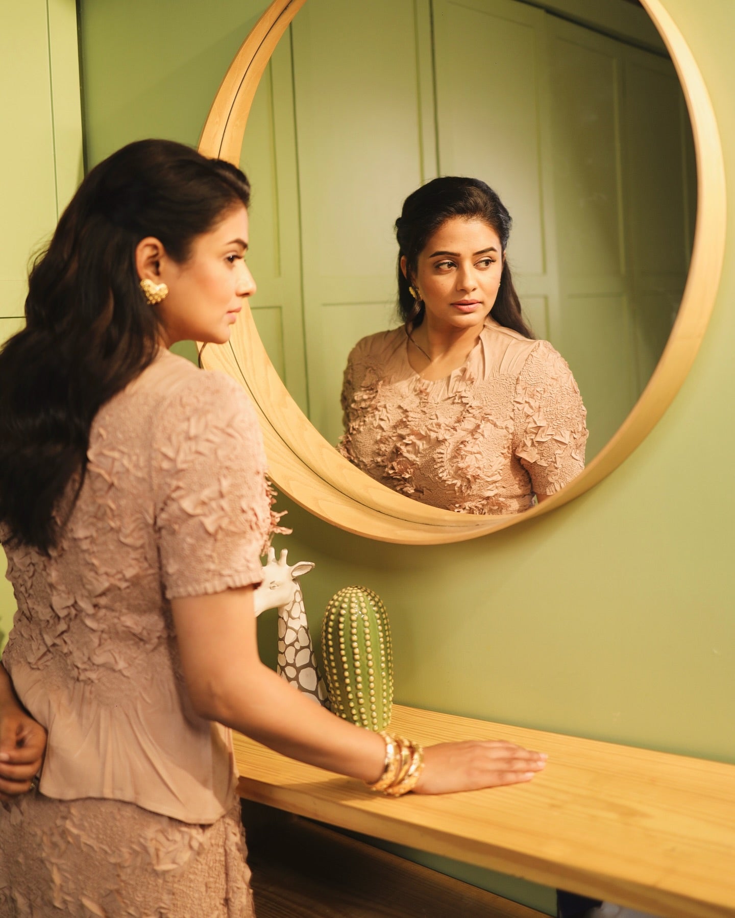 PRIYA MANI RAJ IN NUDE ASTER SKIRT SET
