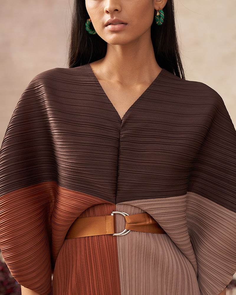 RUSTIC COLORBLOCK PLZZ MAXI DRESS