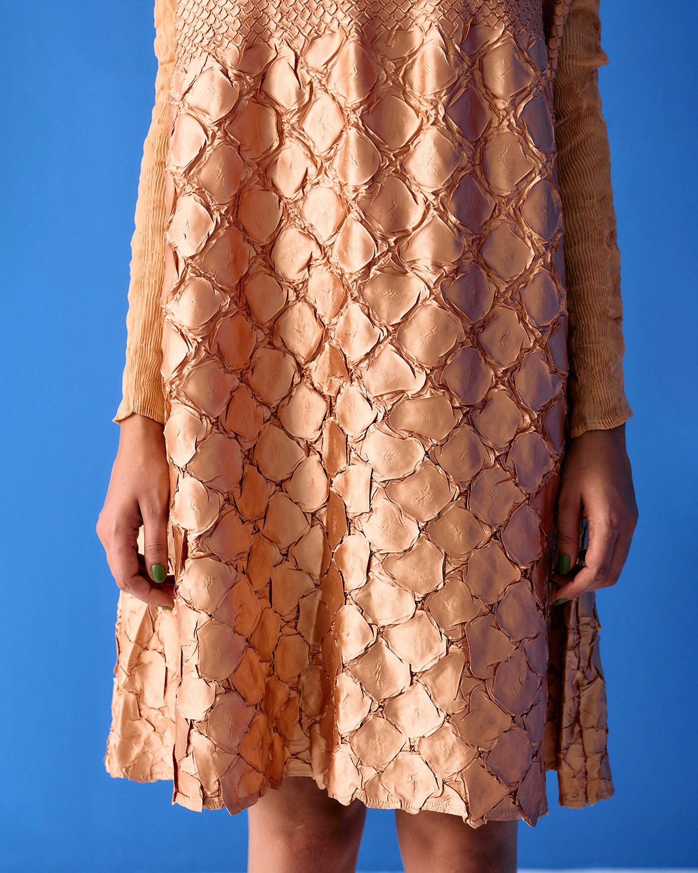 GOLD MERMAID TEXTURED DRESS