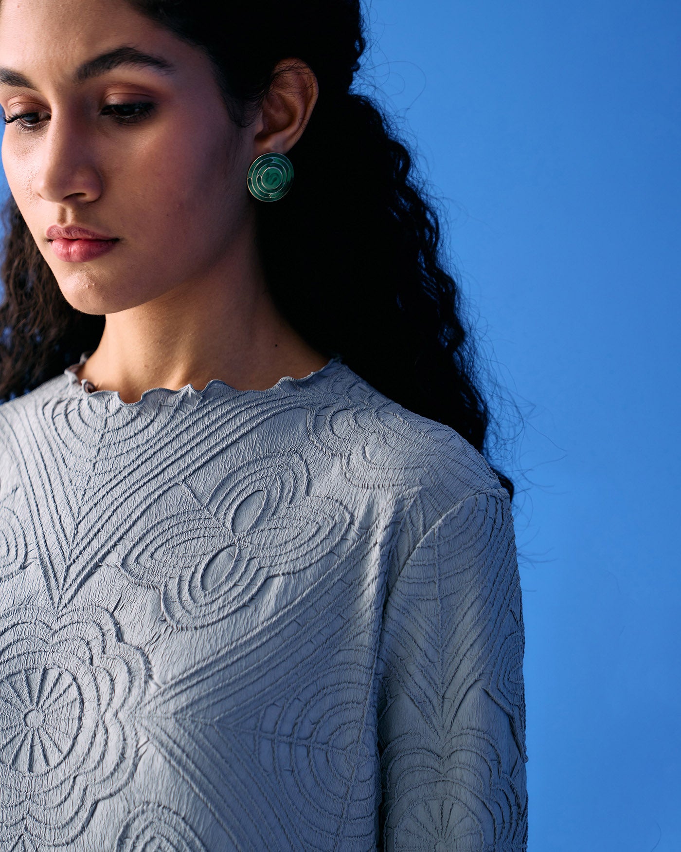 GREY MOSIAC TEXTURED DRESS