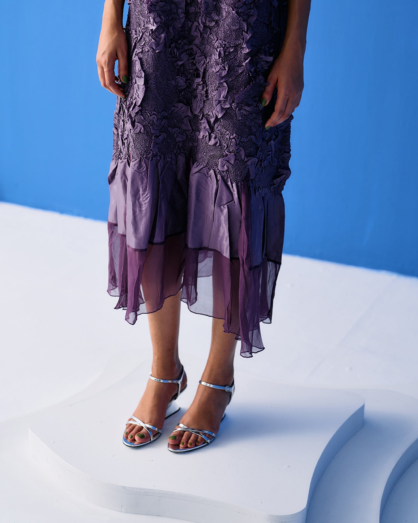 PURPLE CRINKLED DRESS