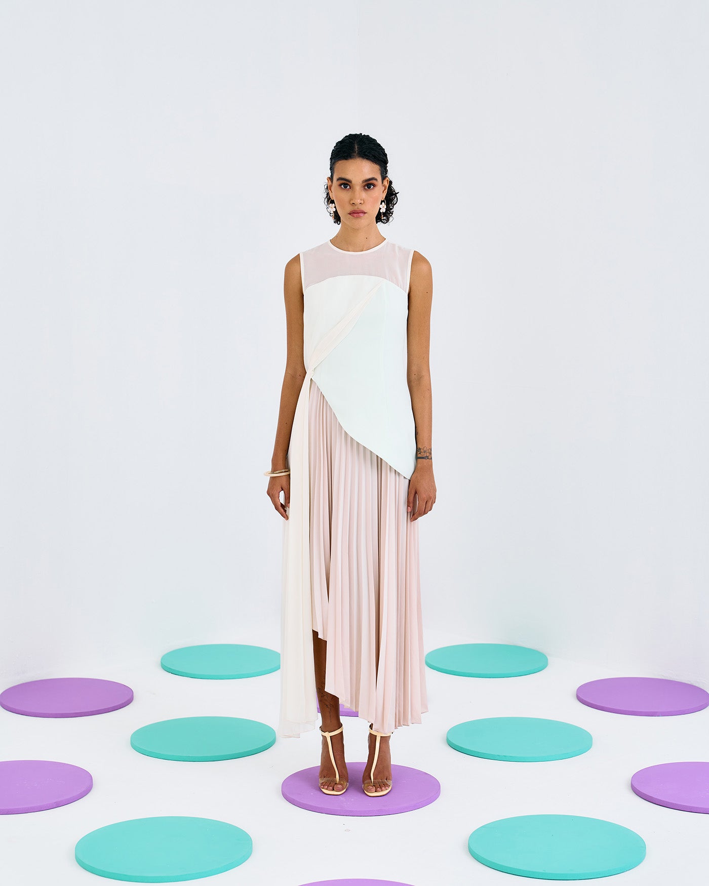 ROMANTIC DRAPE PLEATED GOWN