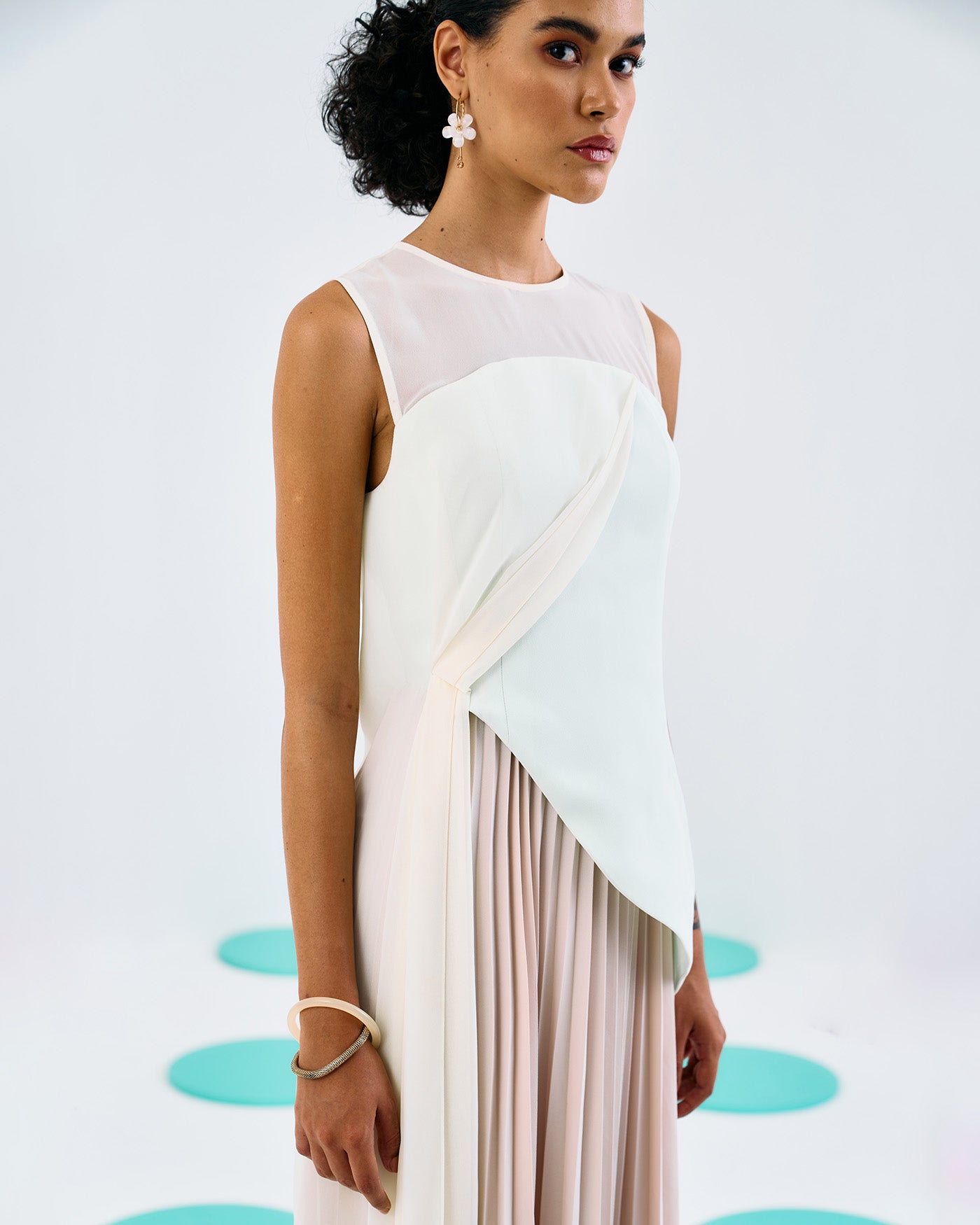 ROMANTIC DRAPE PLEATED GOWN