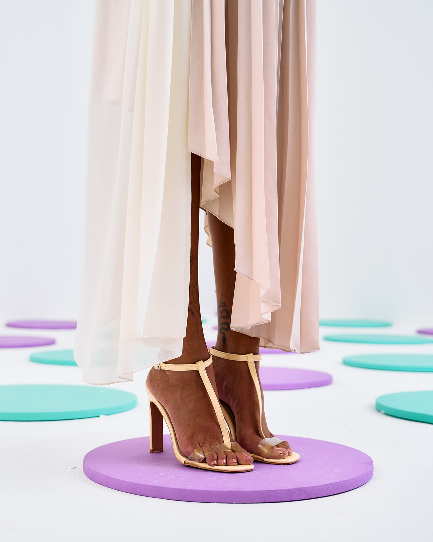 ROMANTIC DRAPE PLEATED GOWN