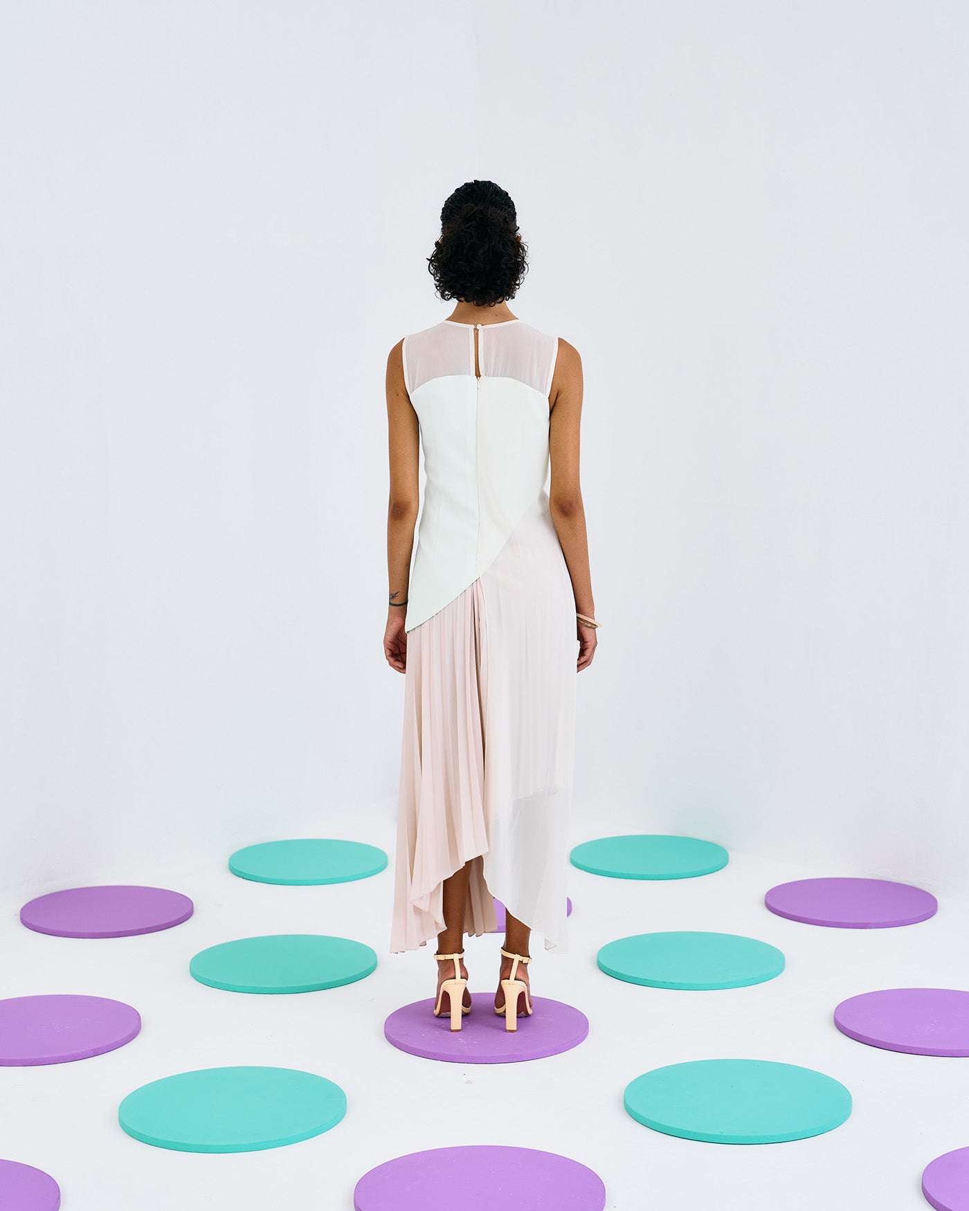 ROMANTIC DRAPE PLEATED GOWN