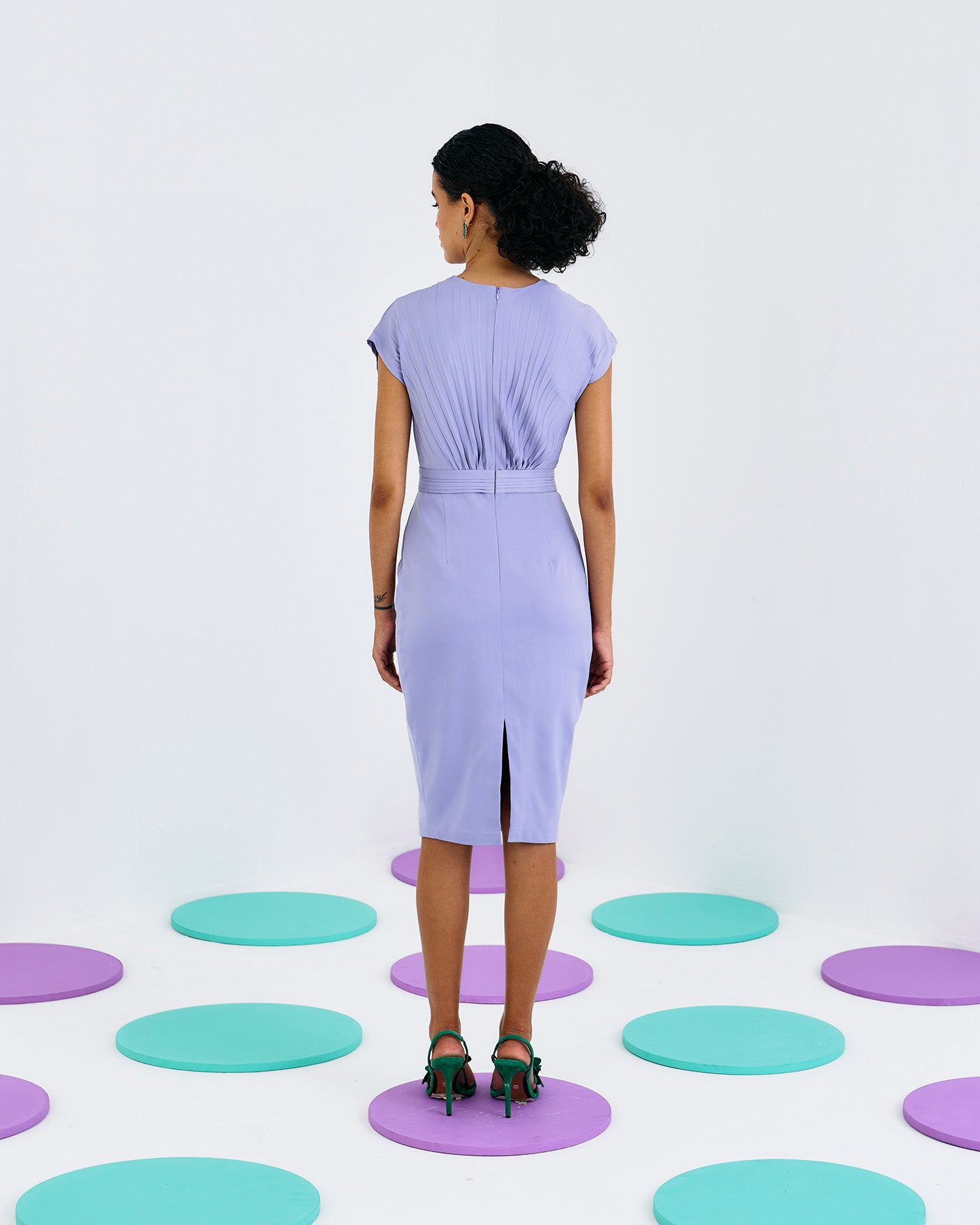 LILAC CLASSIC PLEATED DRESS