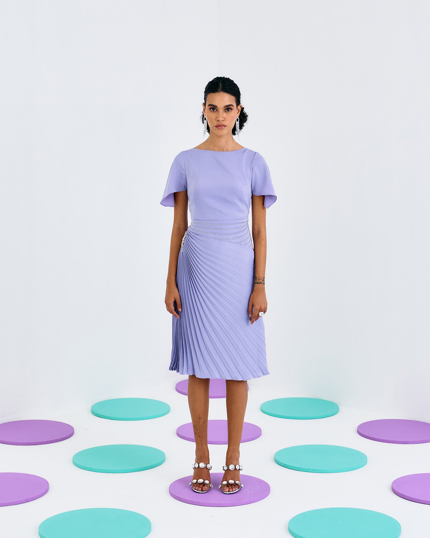 LILAC TIMELESS PLEATED DRESS
