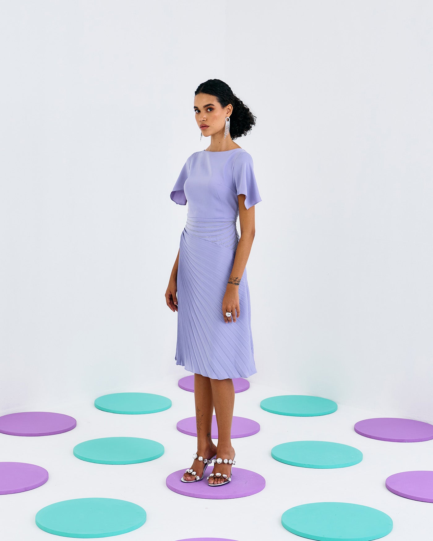 LILAC TIMELESS PLEATED DRESS
