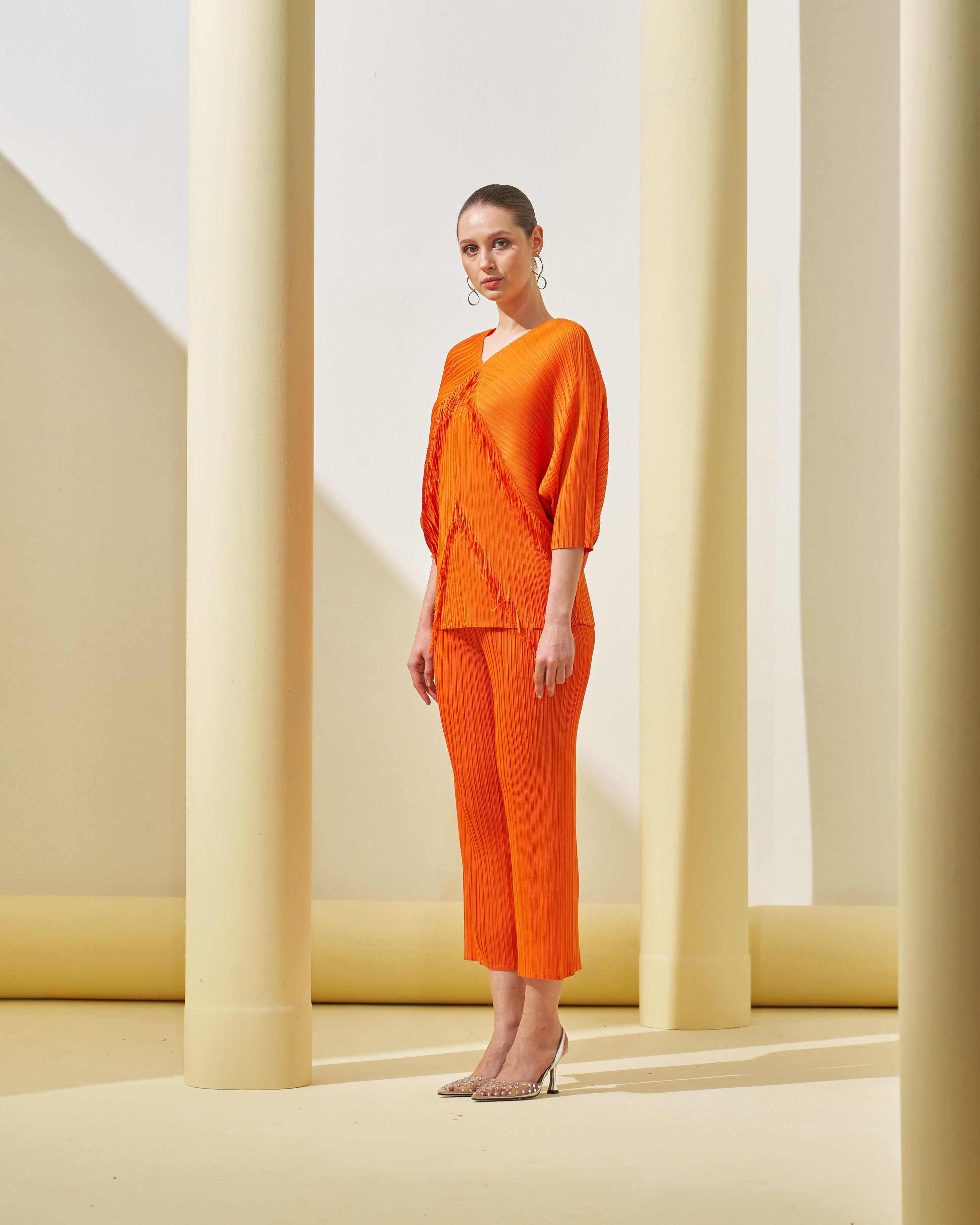 ORANGE FRINGE COORD SET