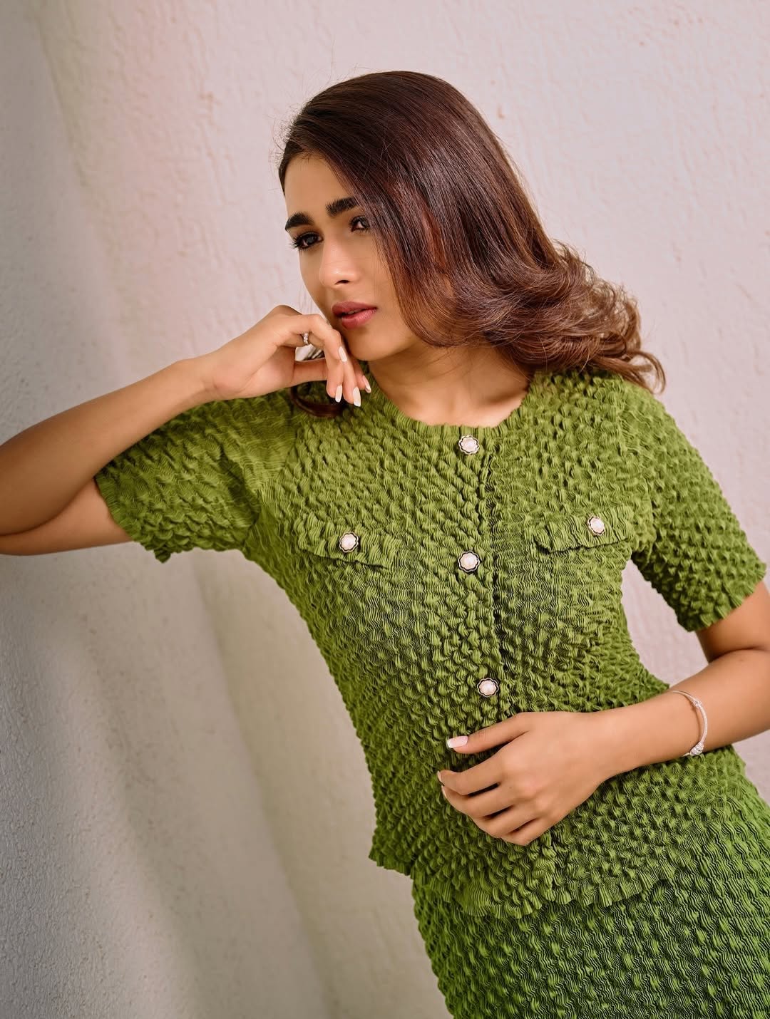 SHALINI PANDEY IN GREEN IZMIR SKIRT SET