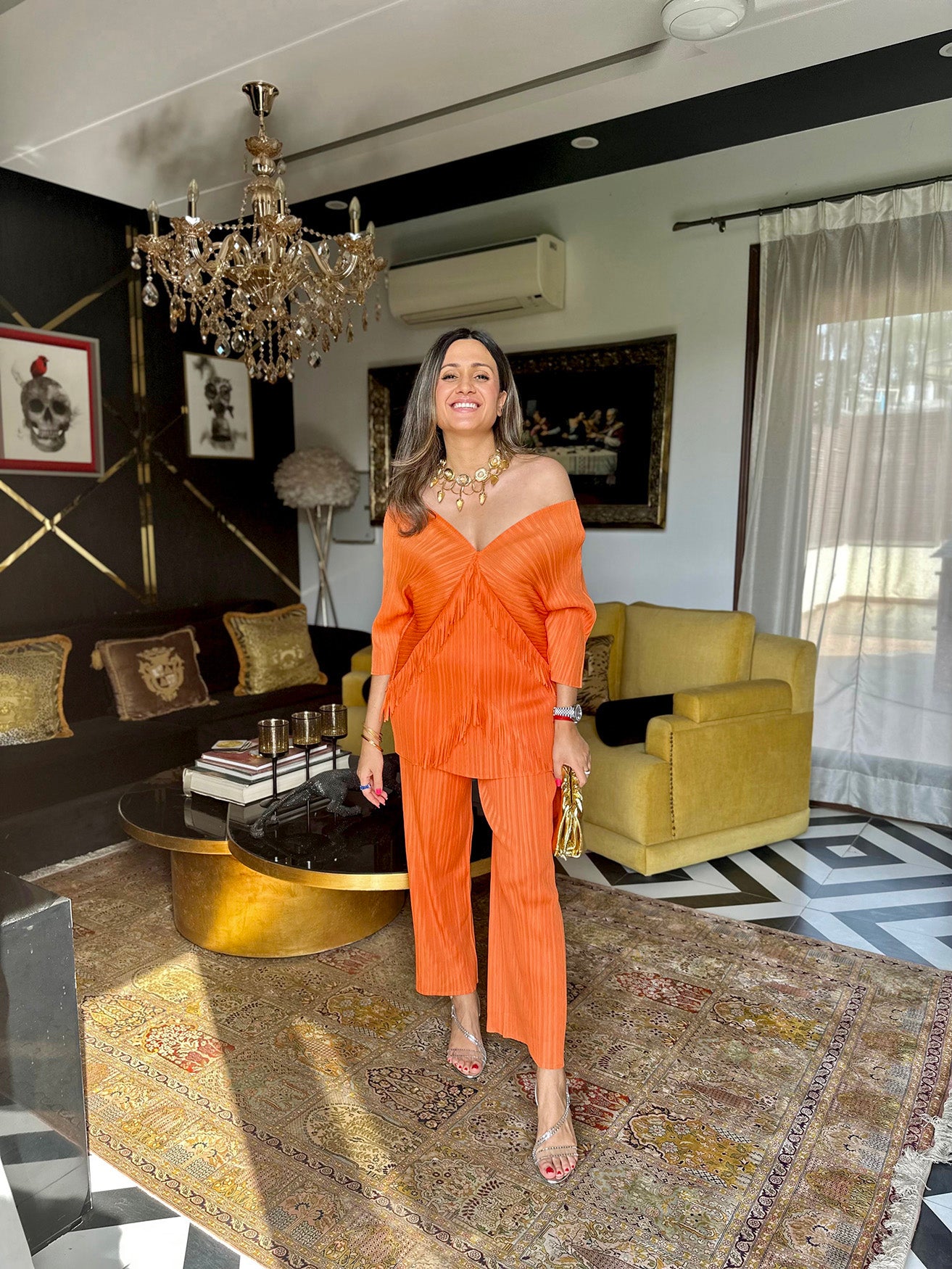 ORANGE FRINGE COORD SET