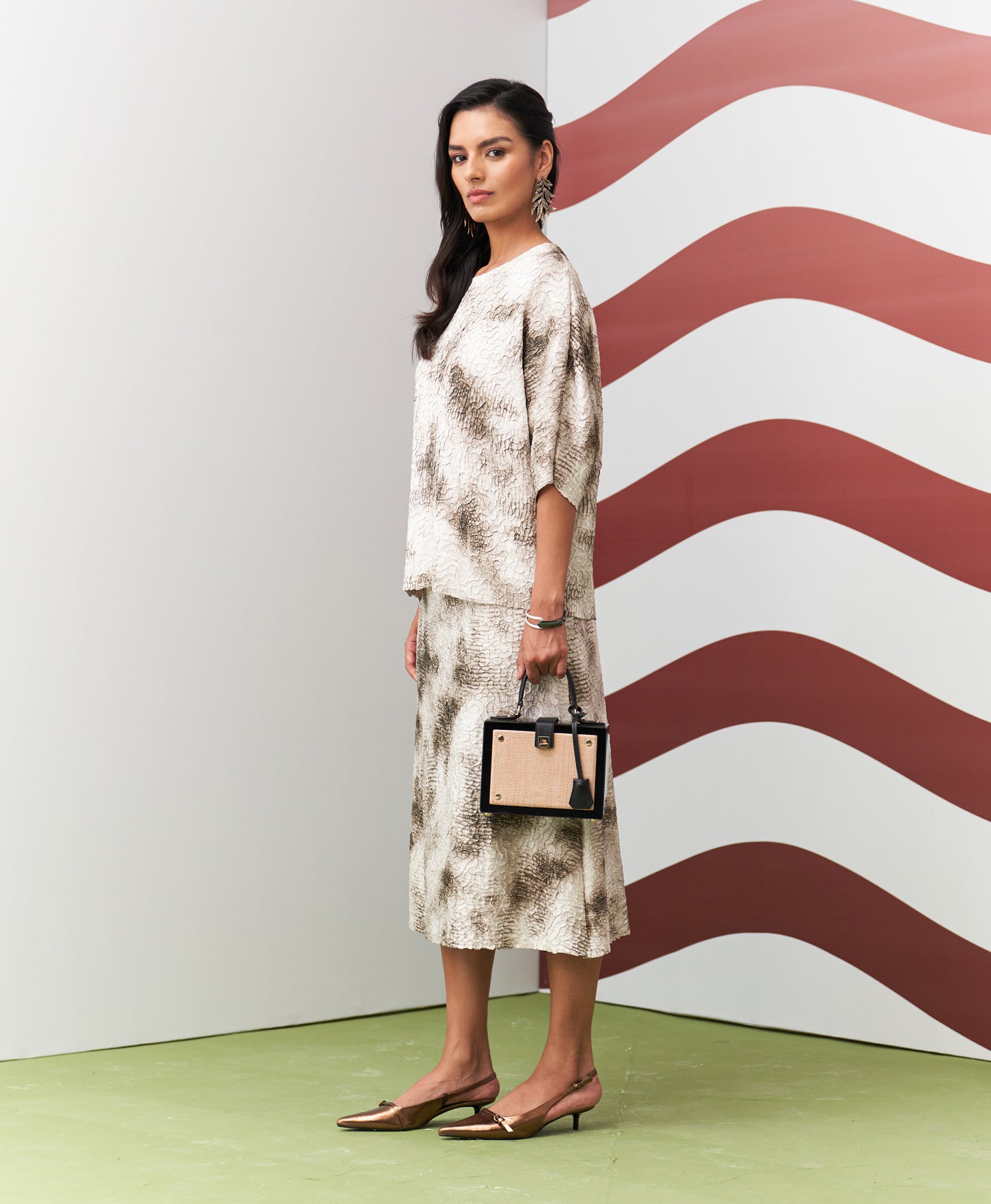 BROWN ANTONIA SKIRT SET