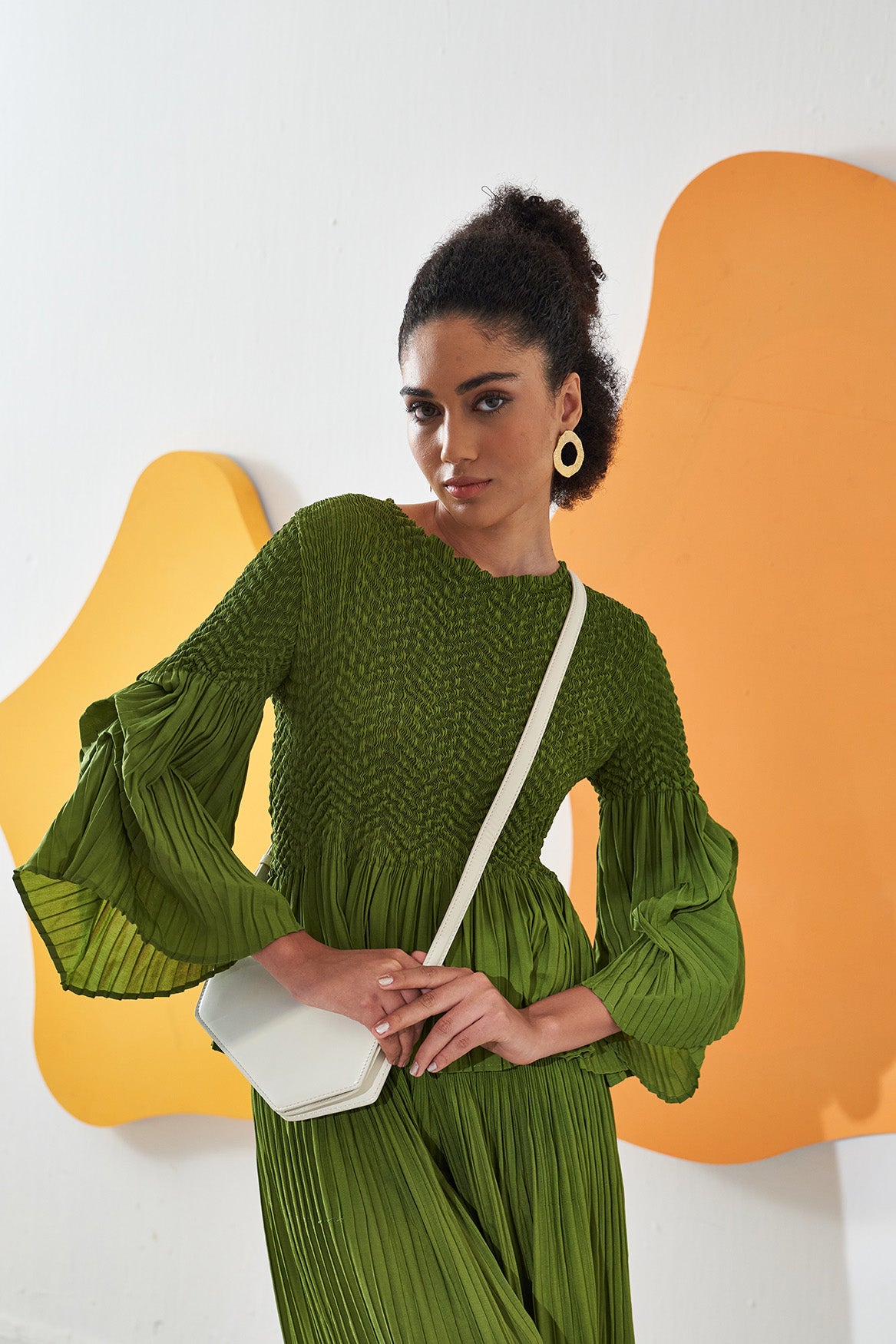 LIME GREEN WEAVEY COORD SET