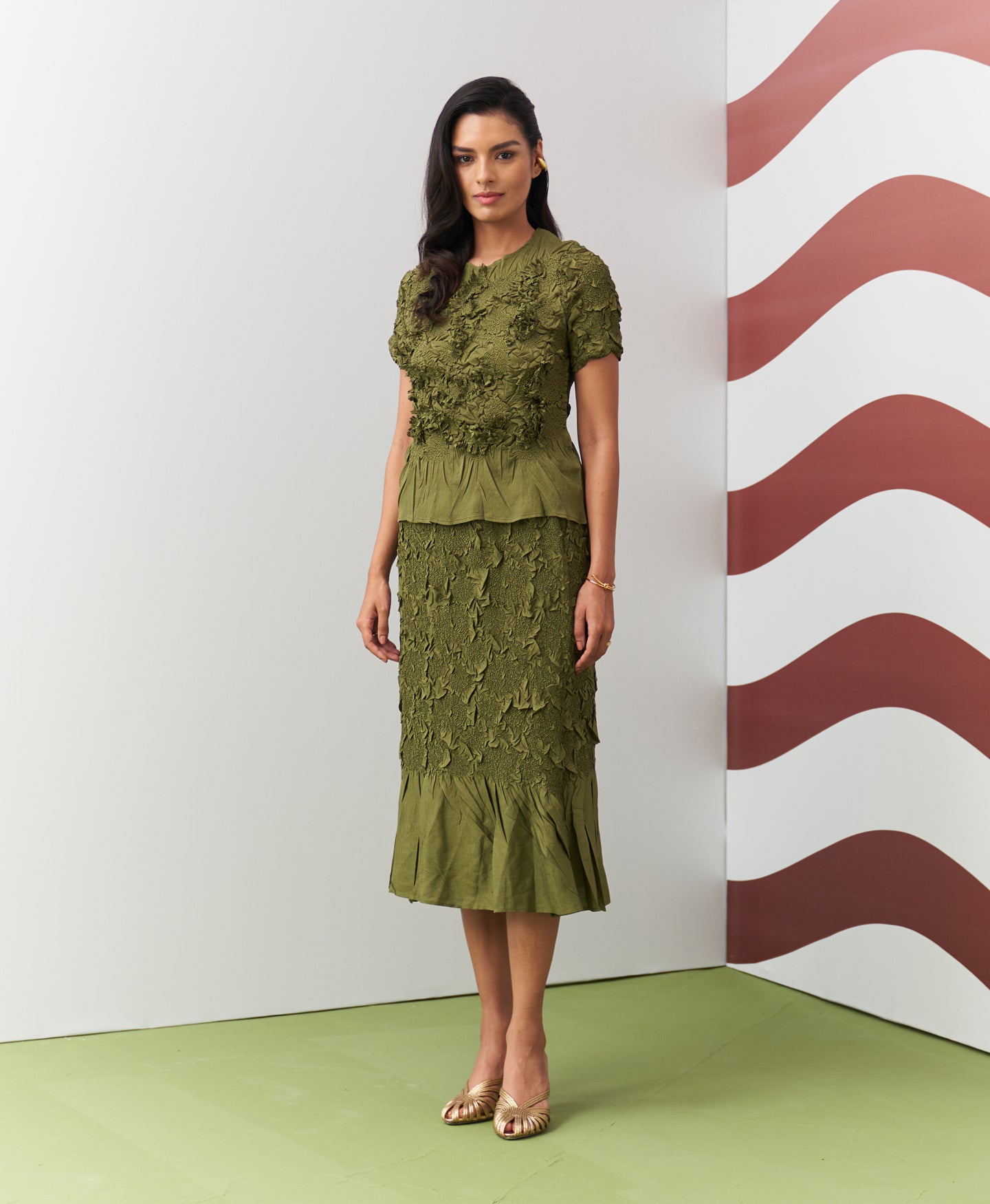 GREEN ASTER SKIRT SET