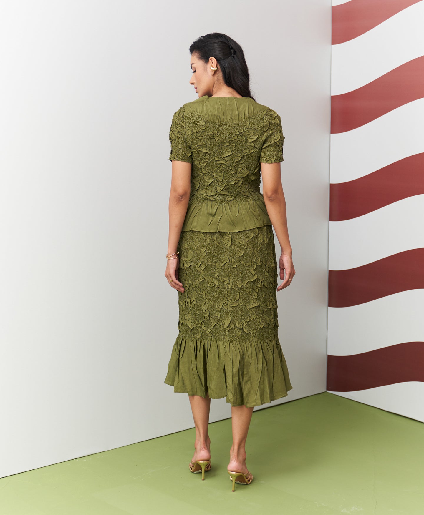 GREEN ASTER SKIRT SET