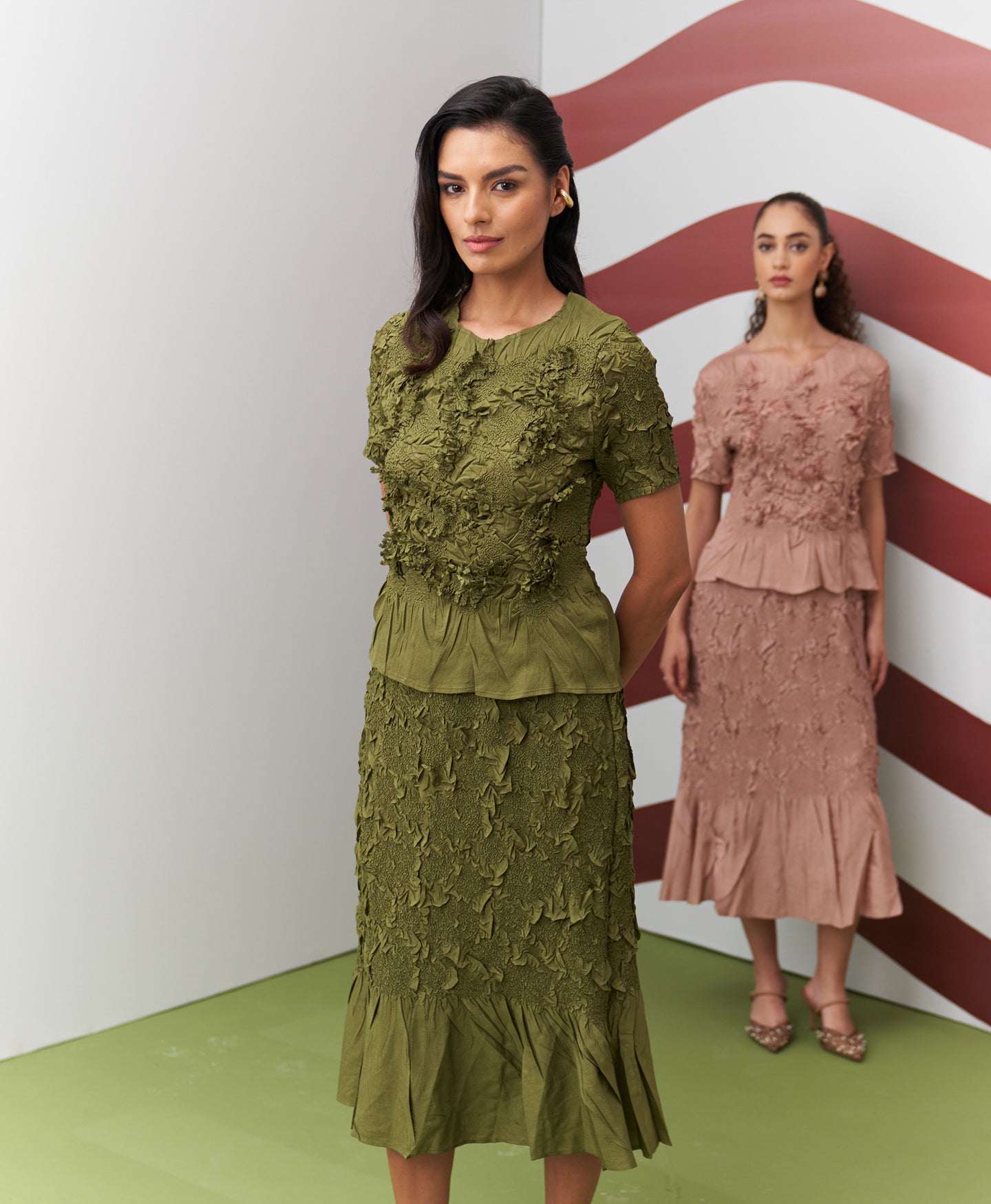 GREEN ASTER SKIRT SET