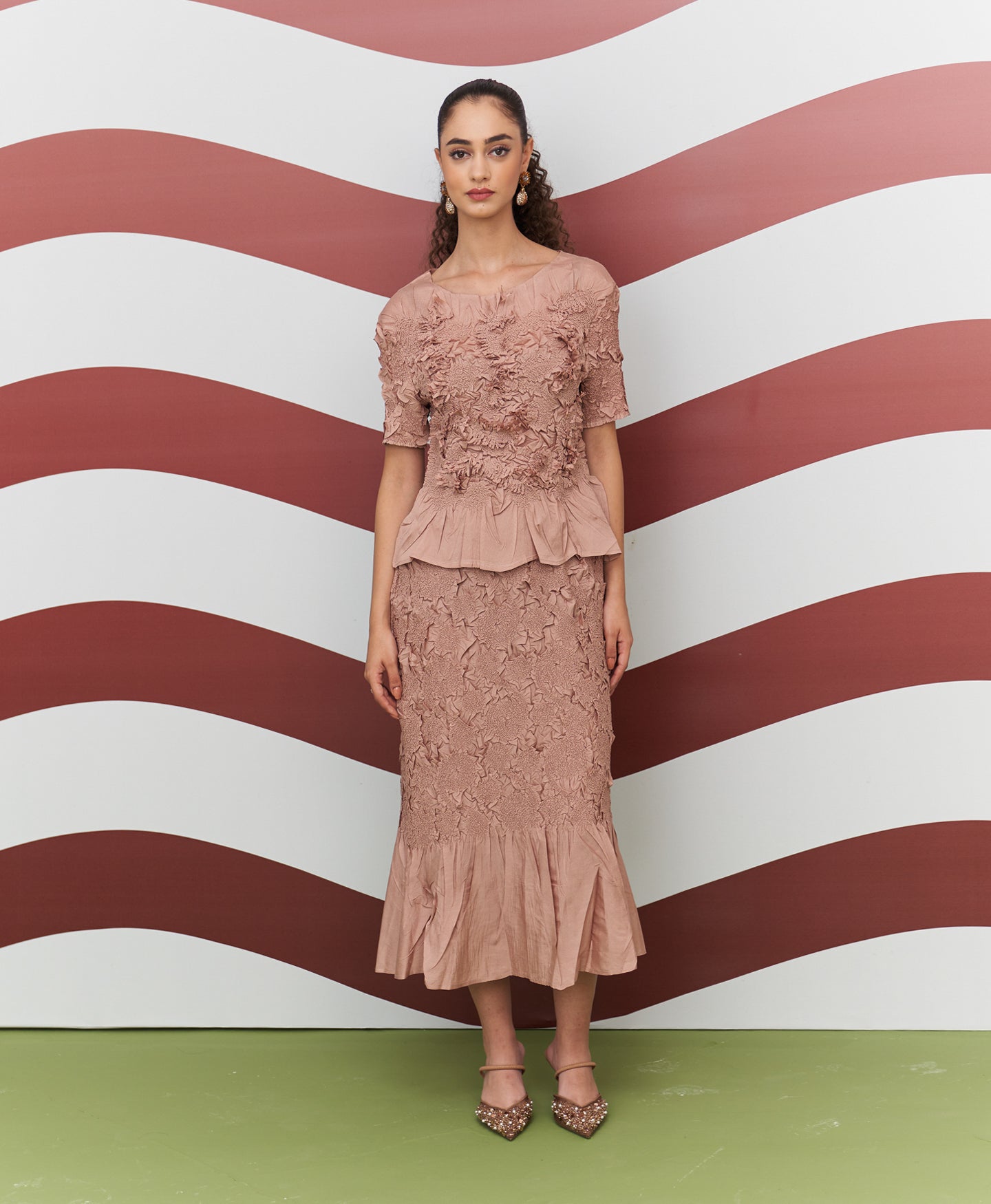 PEACH ASTER SKIRT SET