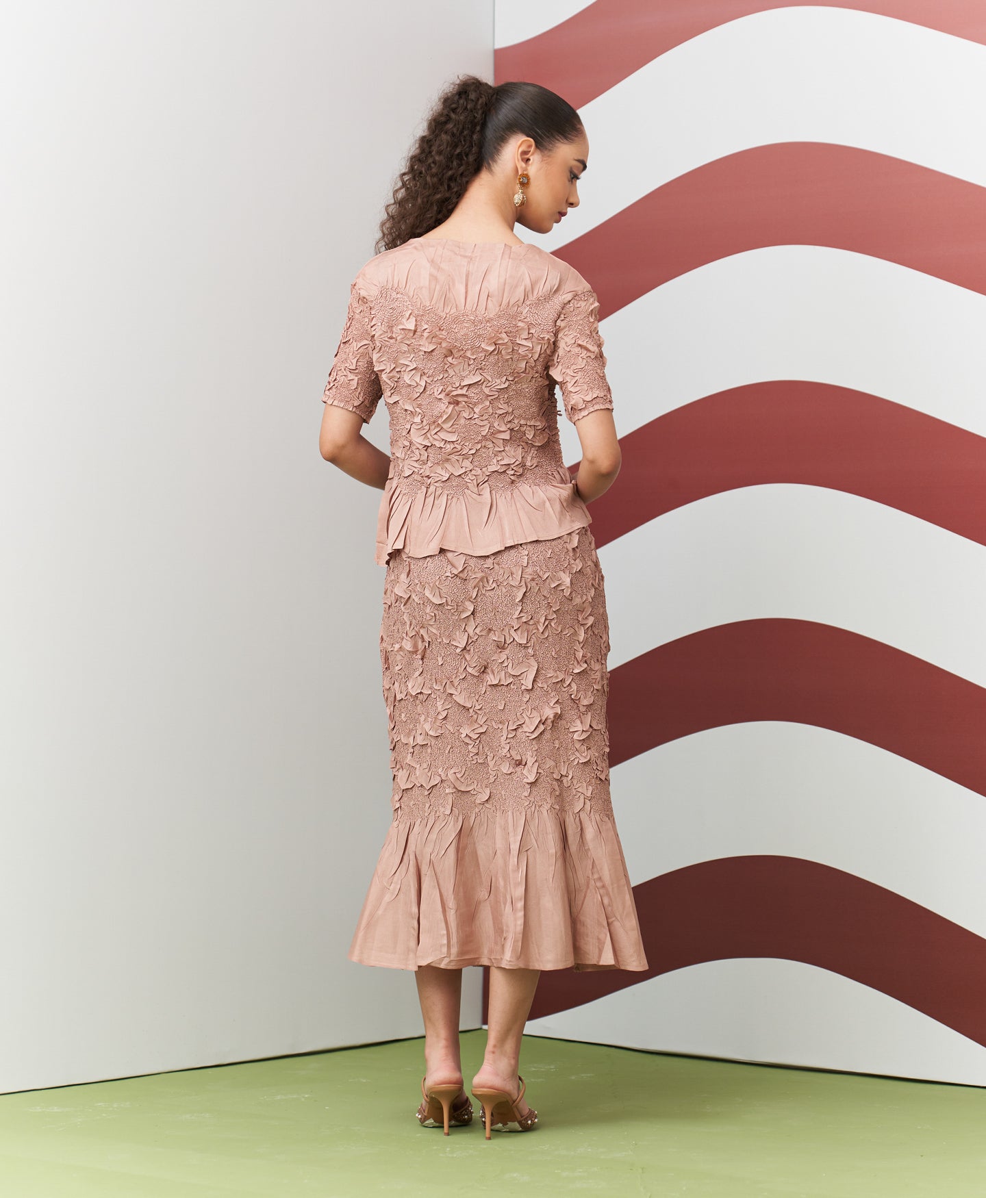 PEACH ASTER SKIRT SET