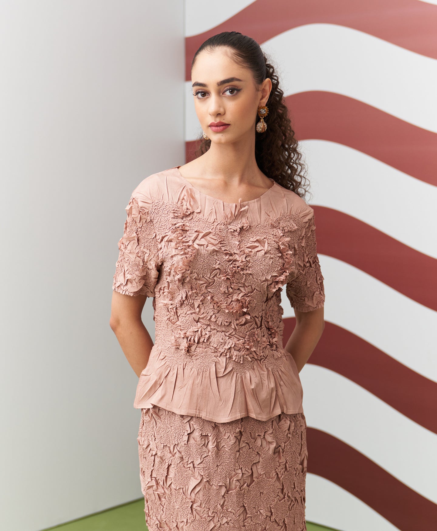 PEACH ASTER SKIRT SET