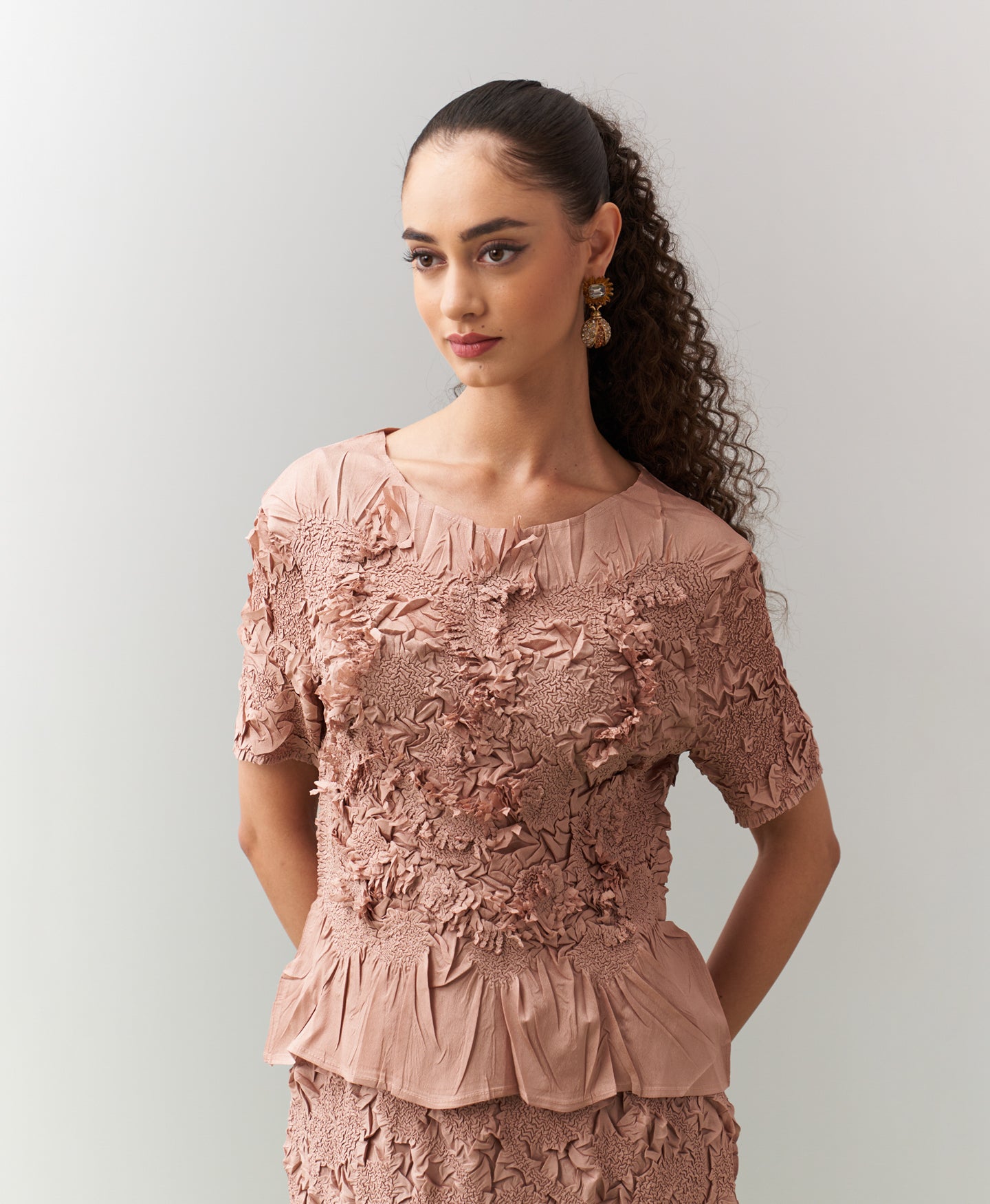 PEACH ASTER SKIRT SET