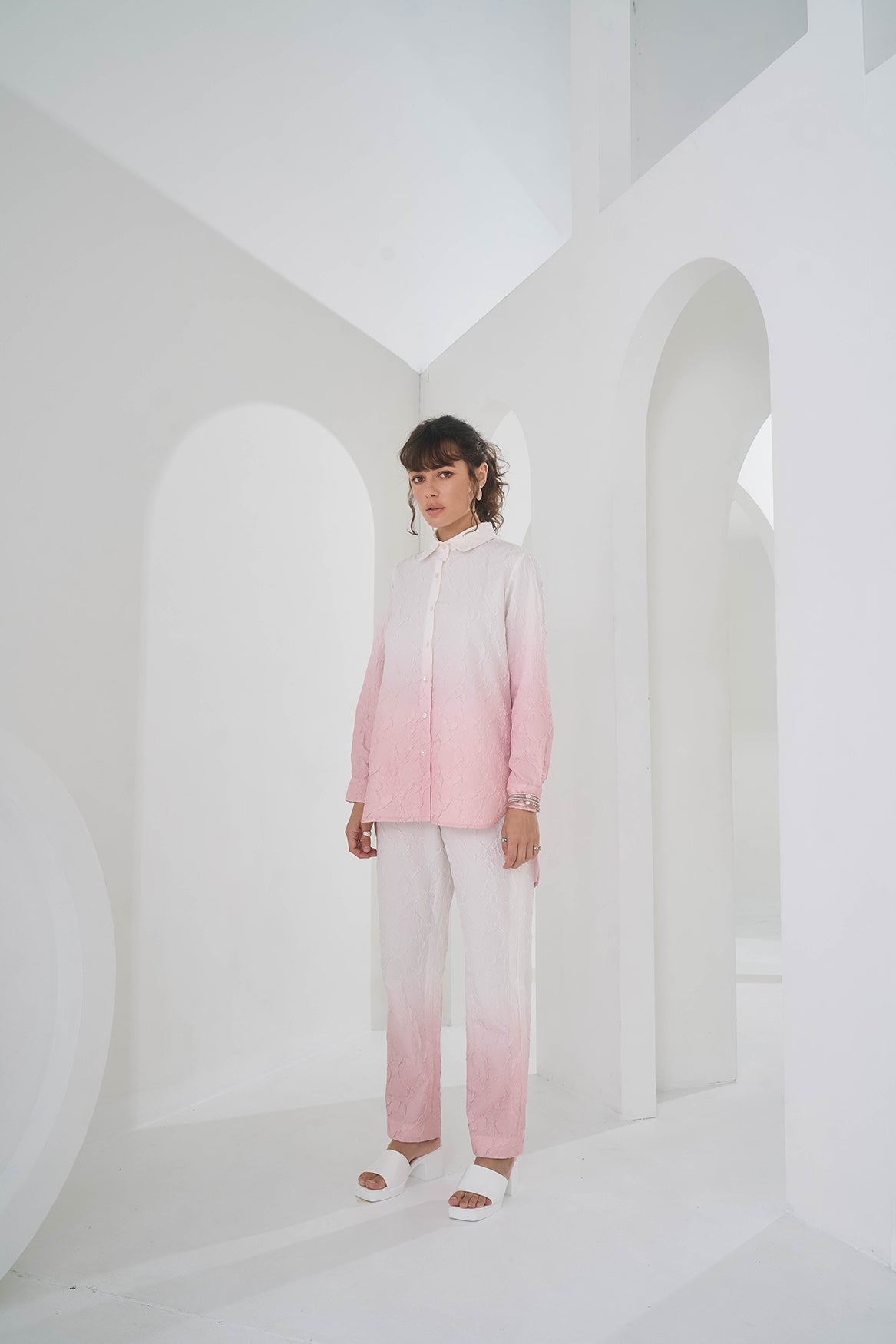 PINK OMBRE CRUSHED COORD SET