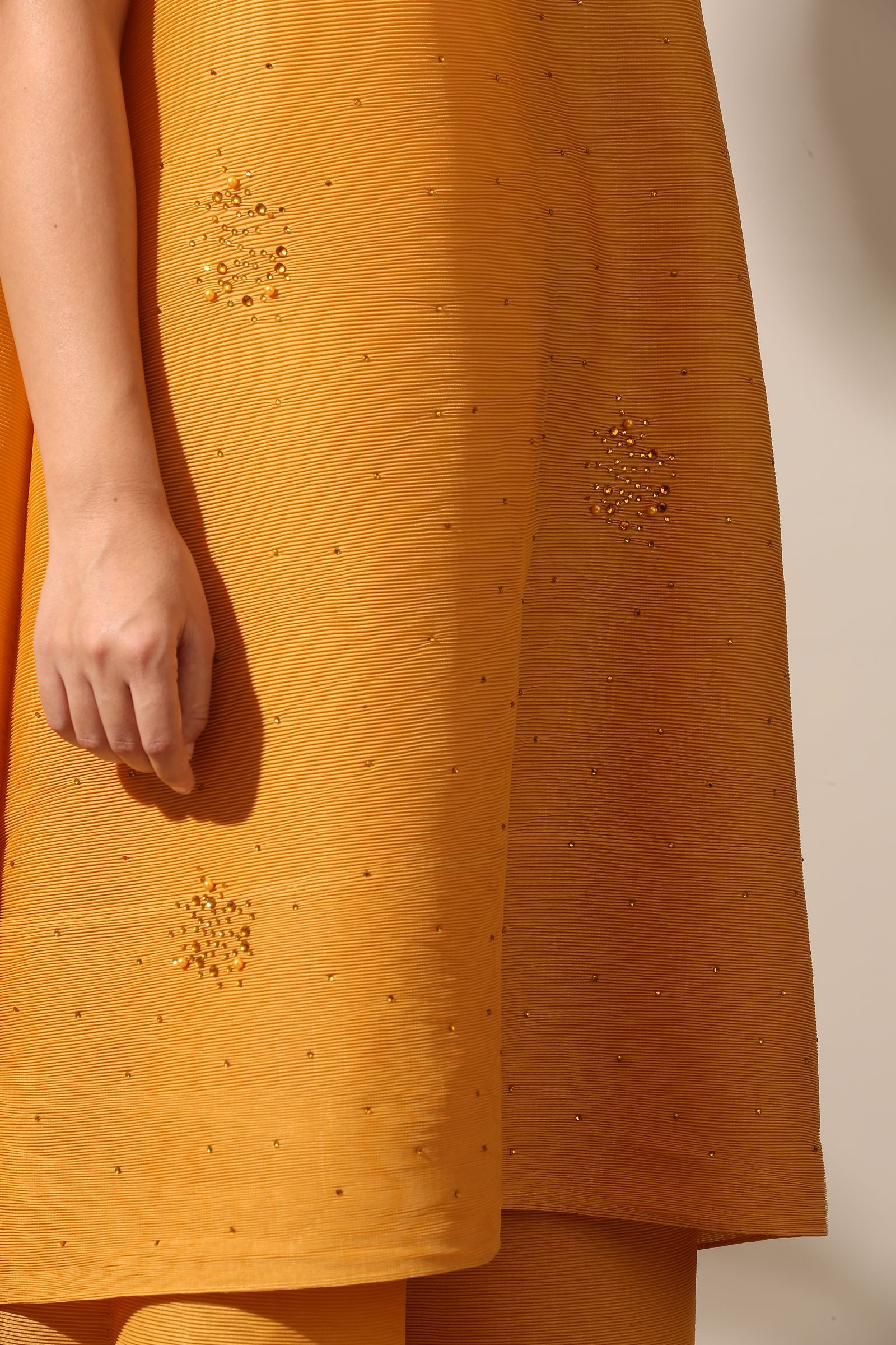 MUSTARD EMBROIDED KURTI SET