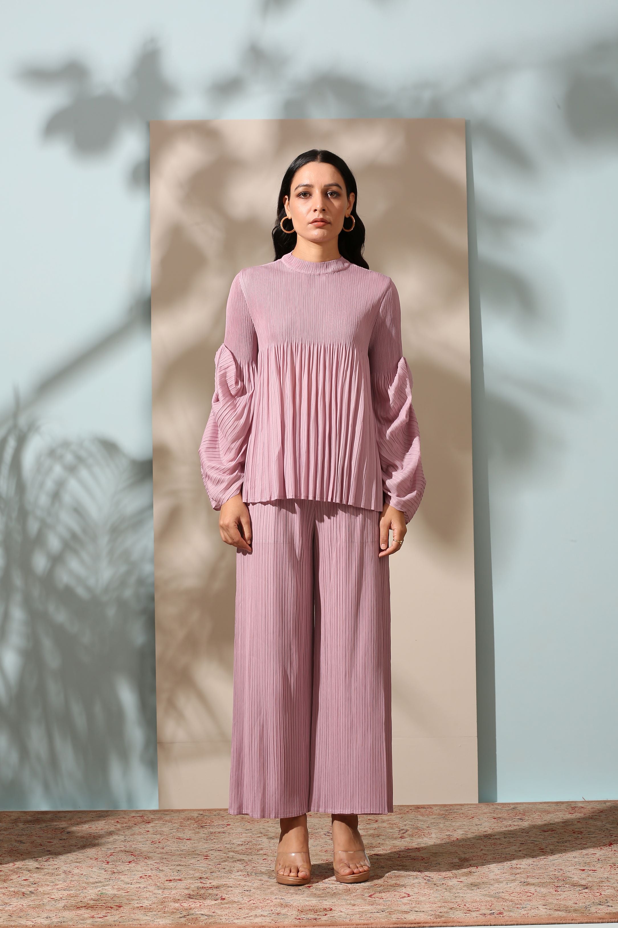 PINK PLEATED SET