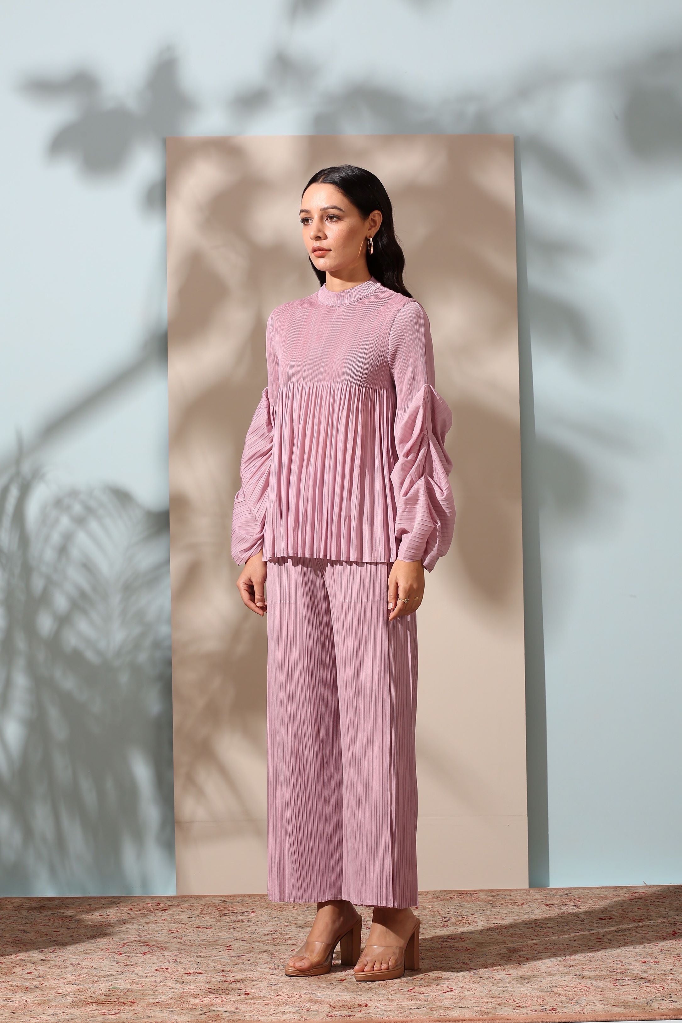 PINK PLEATED SET