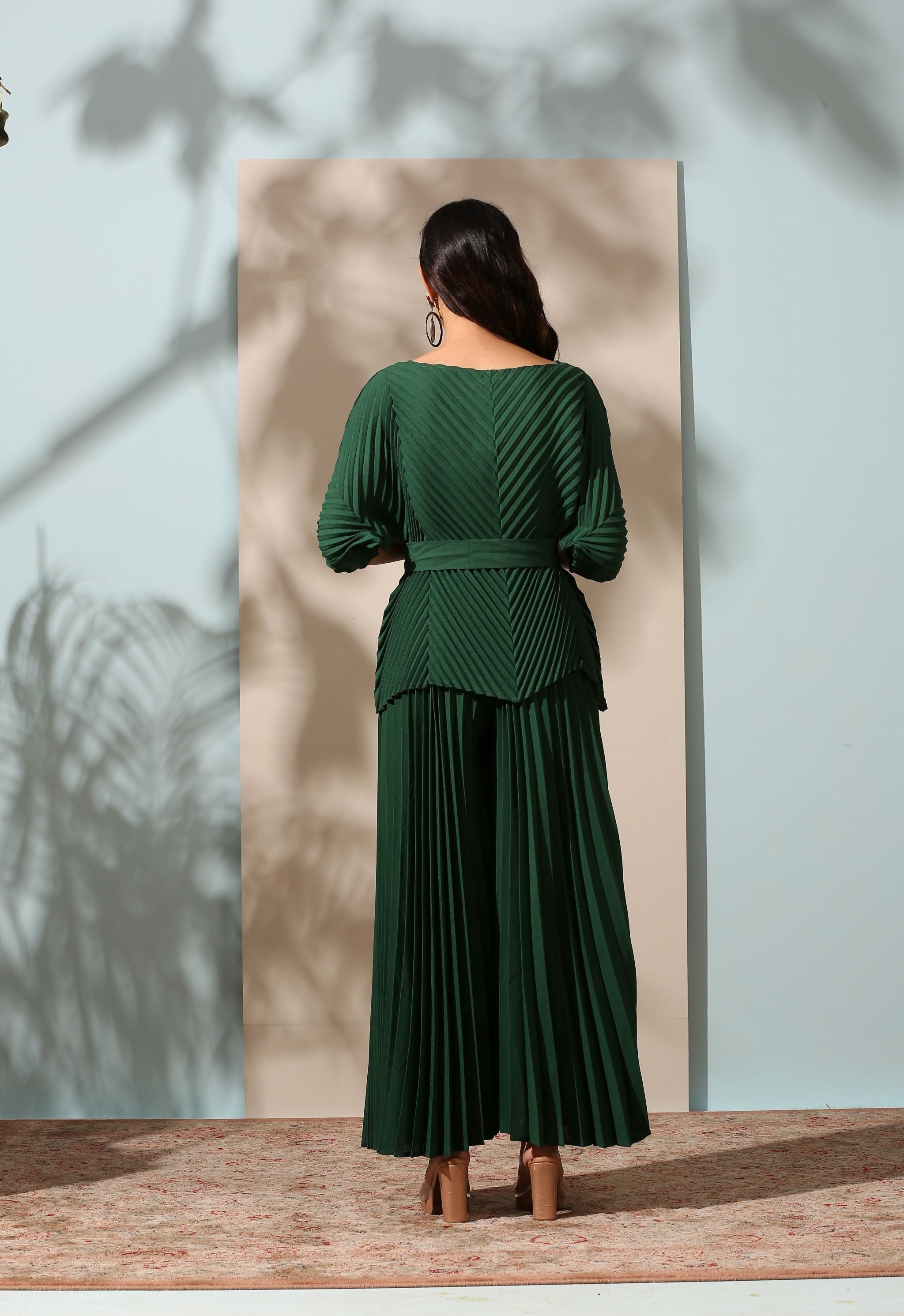 PINE GREEN SHARARA SET