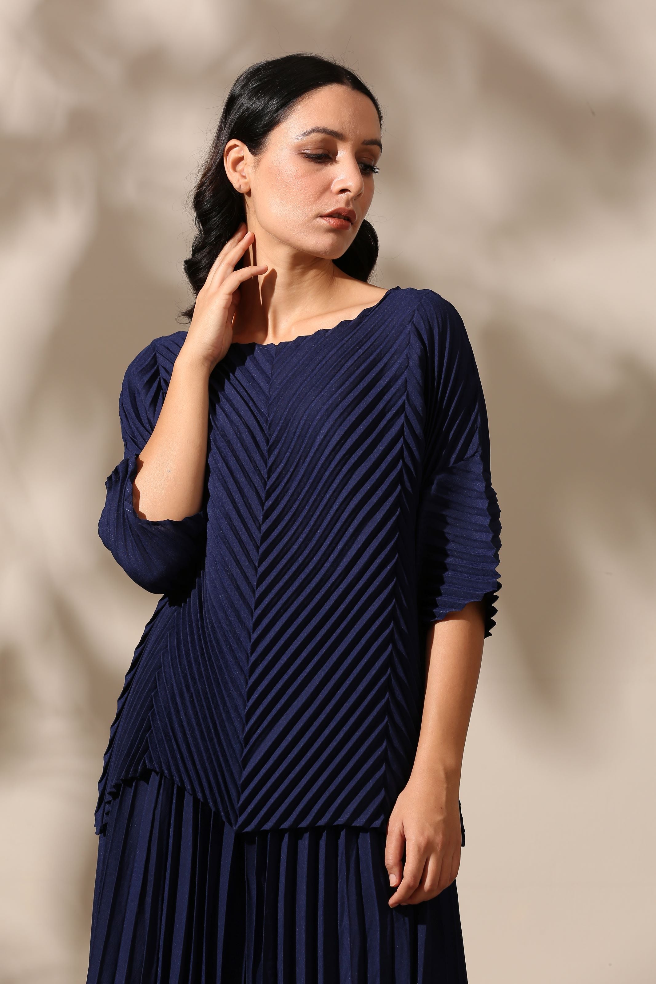 NAVY BLUE SHARARA SET