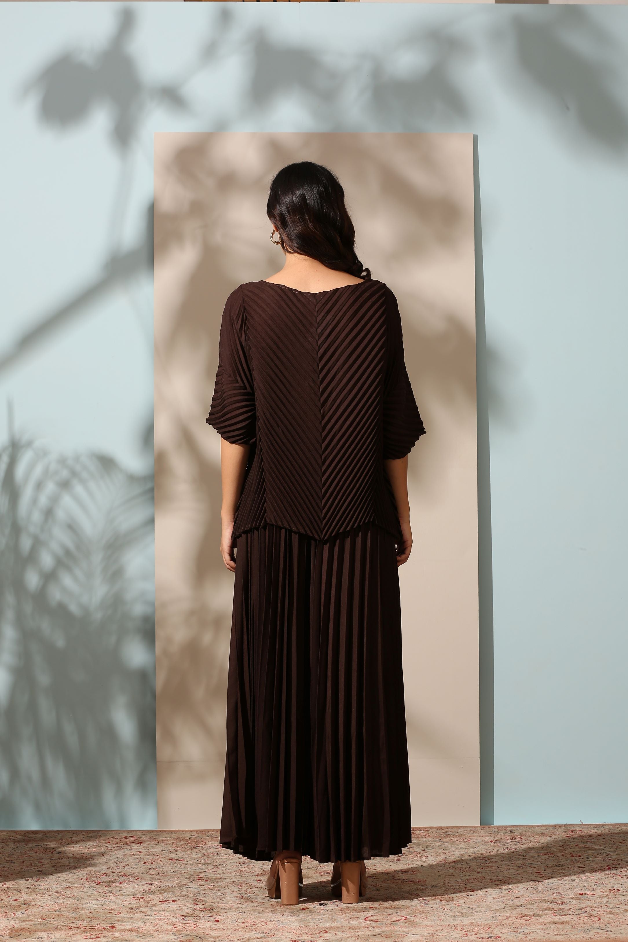 DARK BROWN SHARARA SET