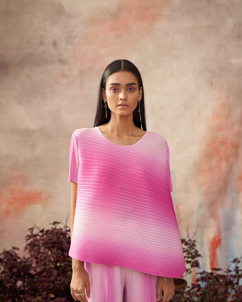 PINK ANGLE OMBRE COORD SET